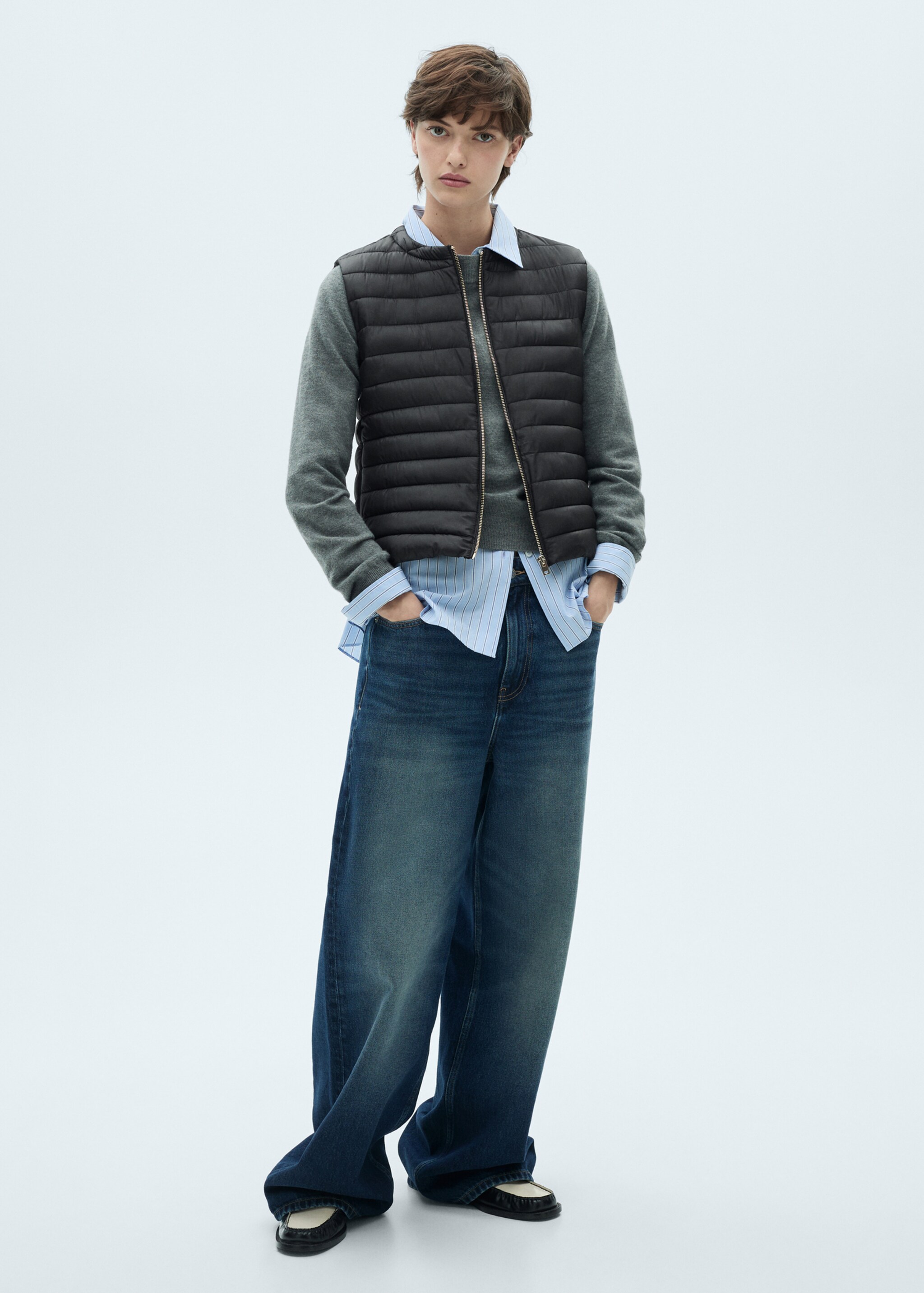 Vestă matlasată - Plan general, Negru. Ref: 87040346-00.