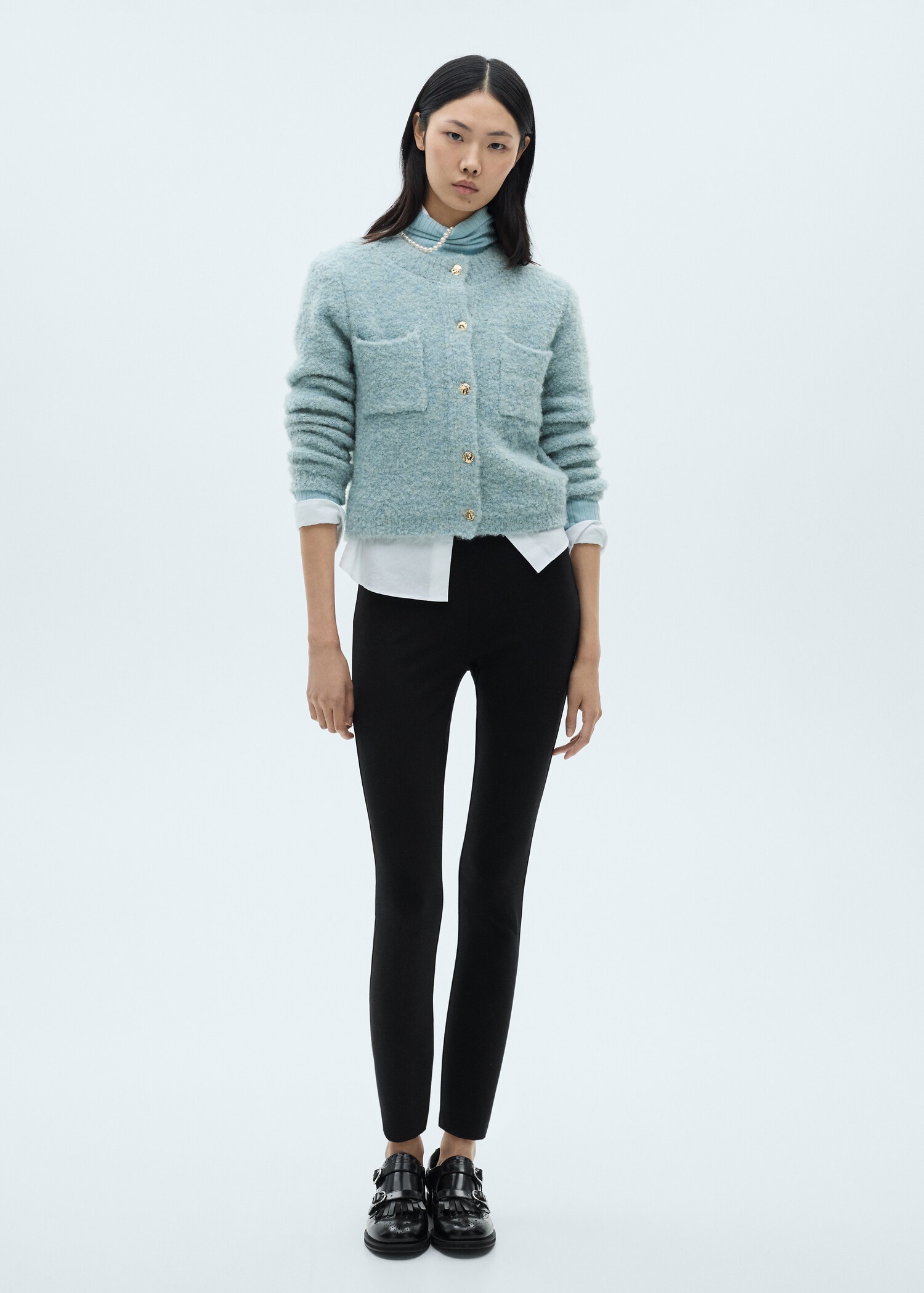 Bouclé jacket with jewel buttons - General plane