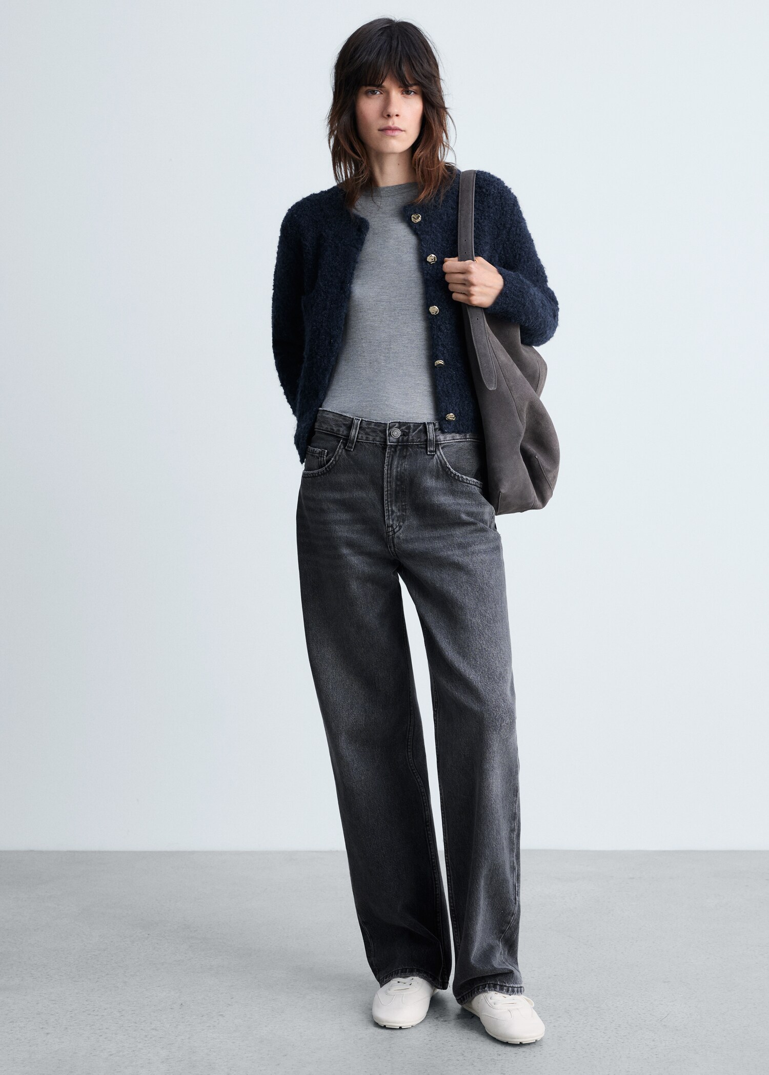 Bouclé jacket with jewel buttons - General plane