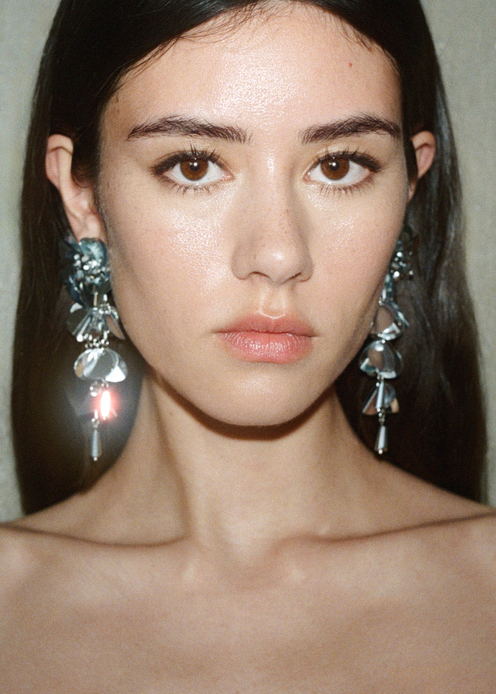 Beaded drop earrings - General plane, Silver. Ref: 87040371-00.