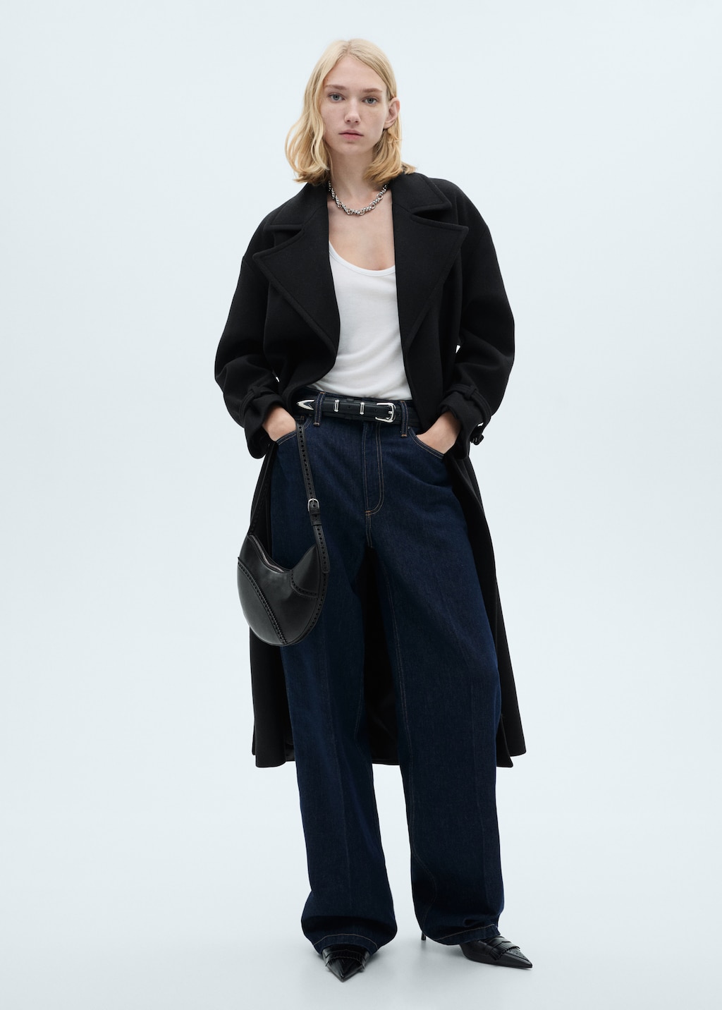 Manteco wool coat with oversized lapels - Women | MANGO OUTLET USA