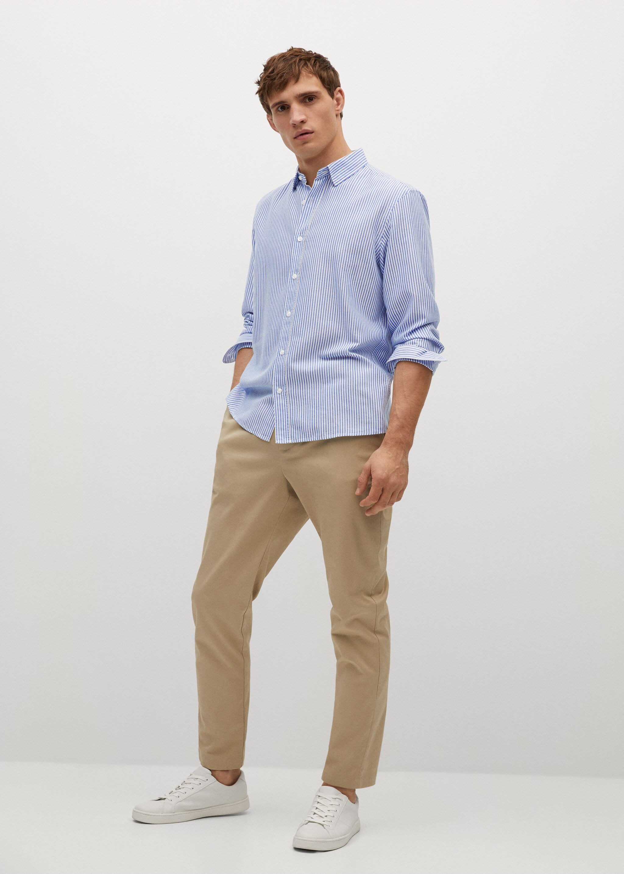 Camisa regular fit algodón rayas - Plano general