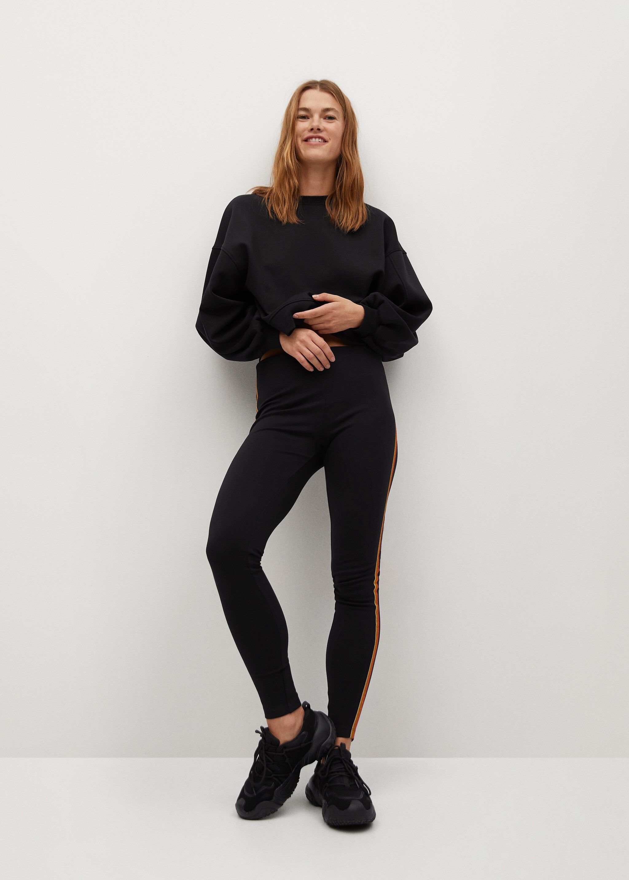 Striped print leggings - General plane