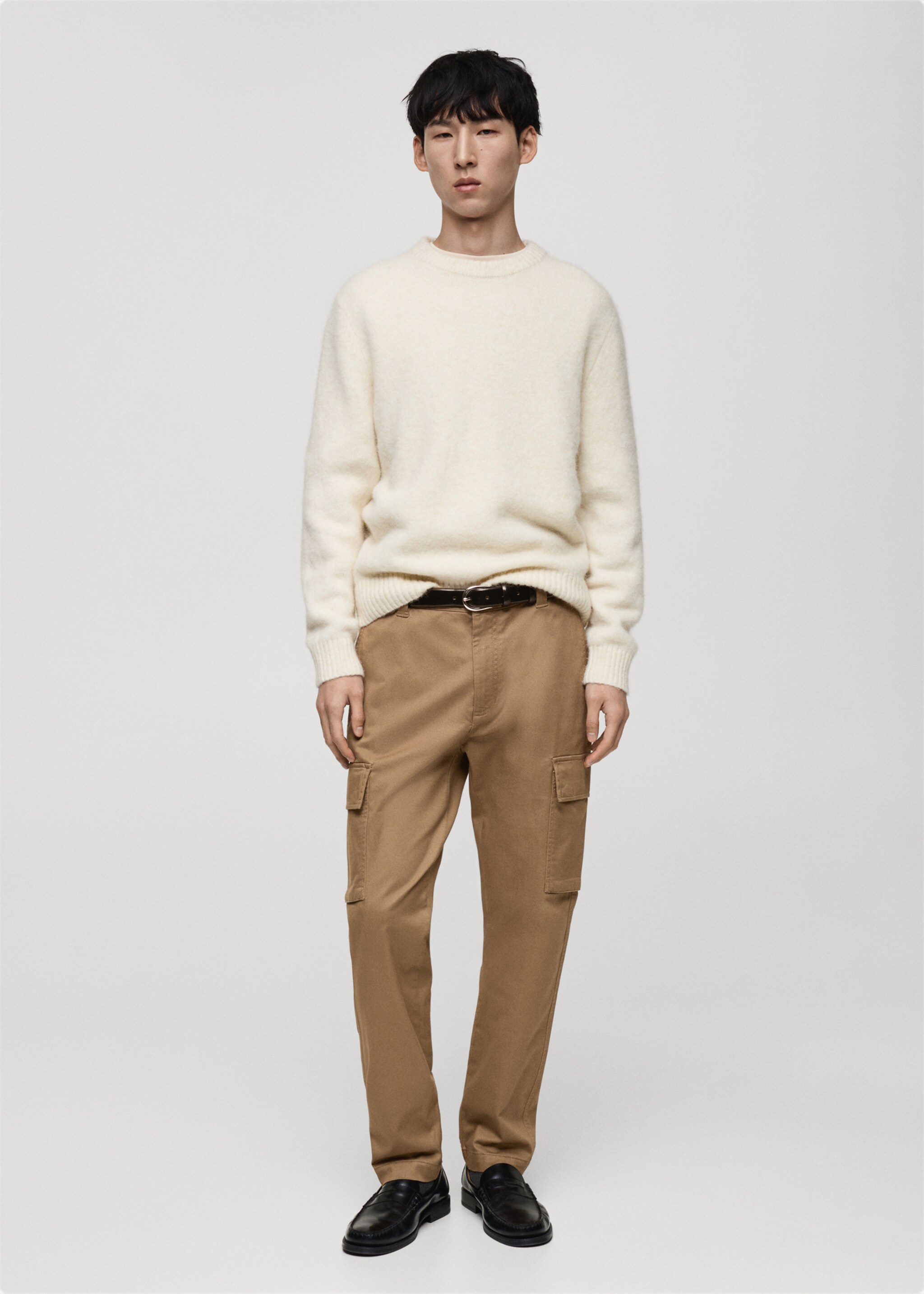 Regular-Fit-Cargohose aus Baumwolle - Allgemeine Ansicht, Mittelbraun. Ref: 87040576-00.