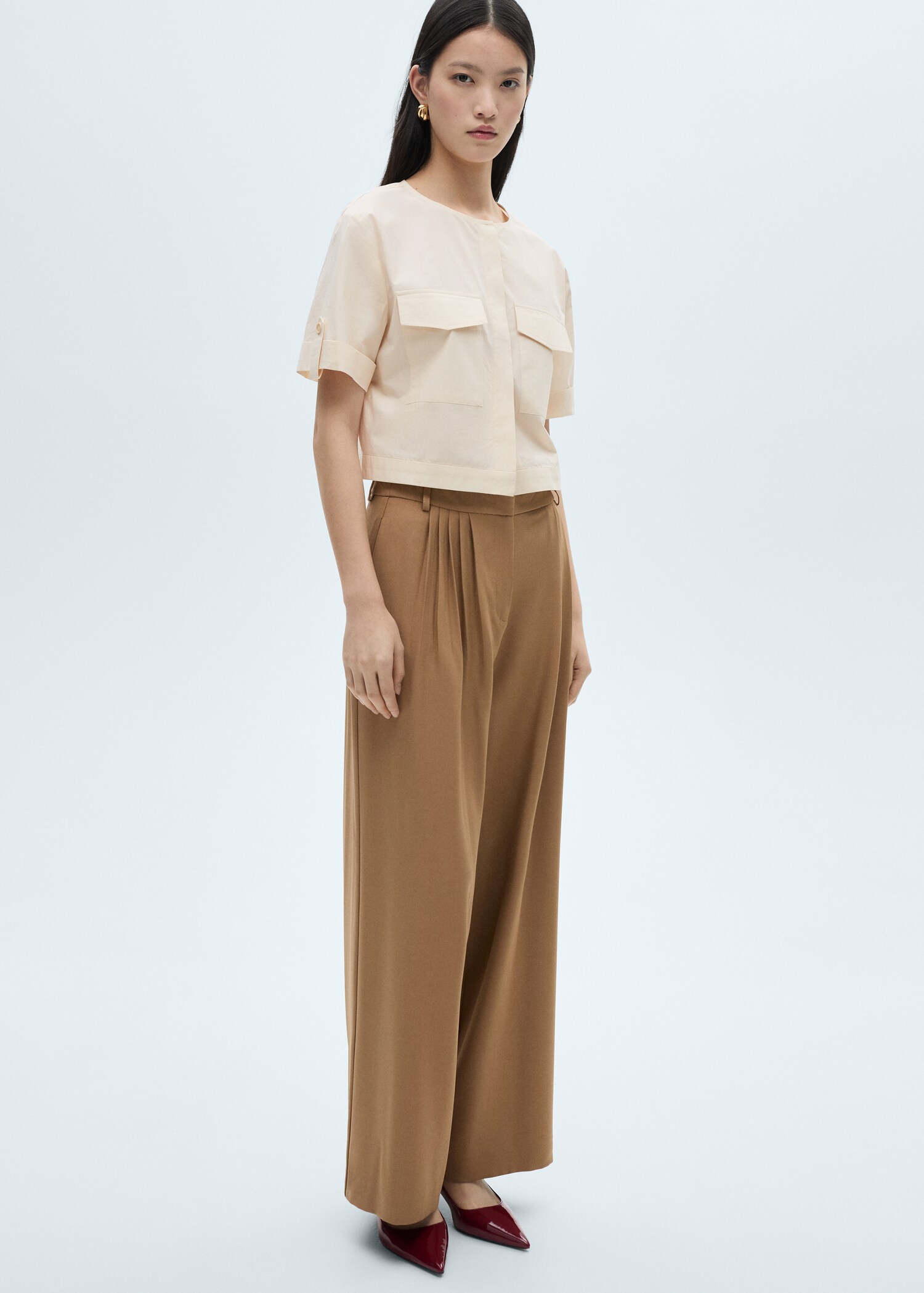 Baumwollbluse mit Taschen - Allgemeine Ansicht