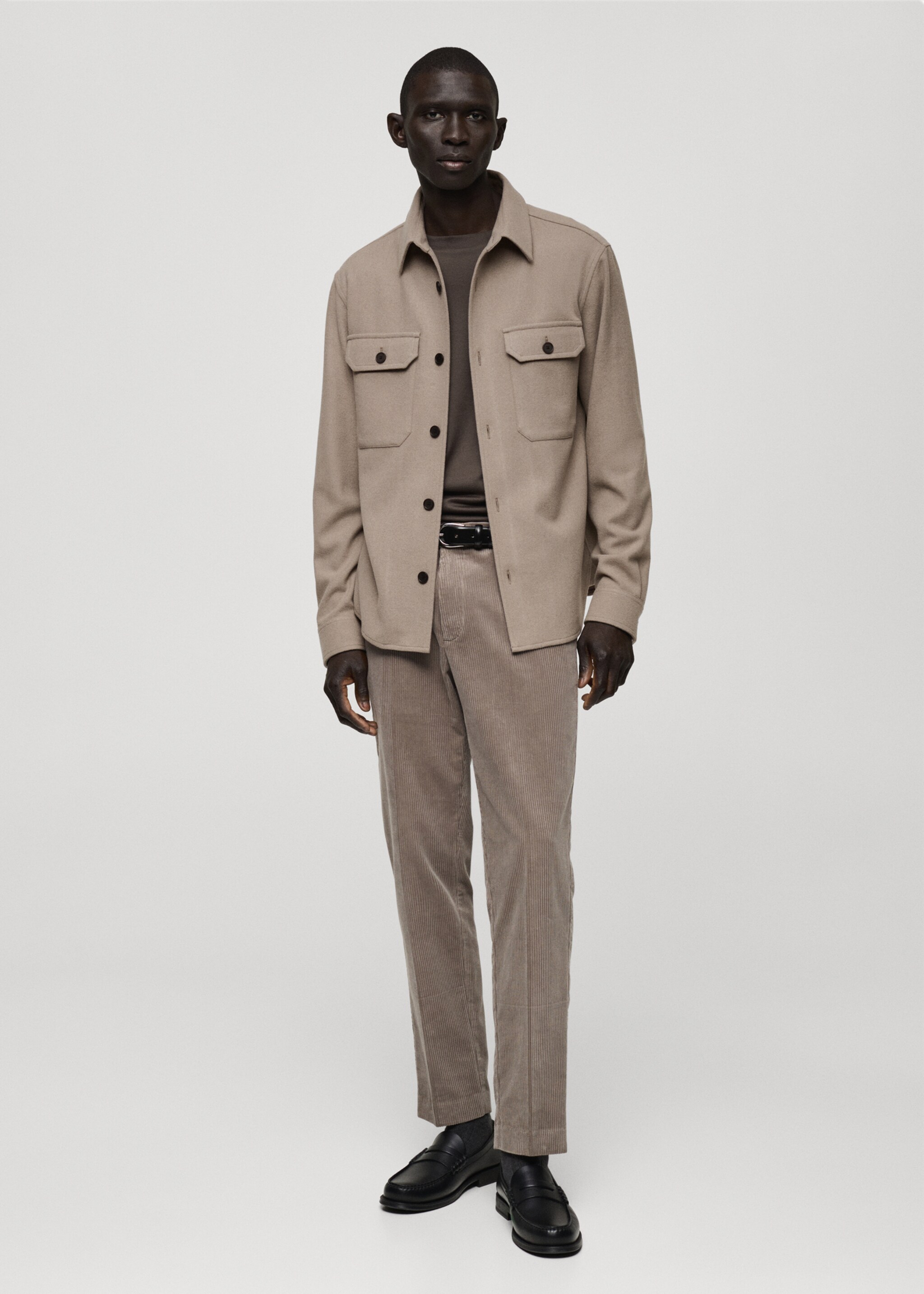 Wool-blend flannel overshirt - General plane, Grey. Ref: 87040597-00.