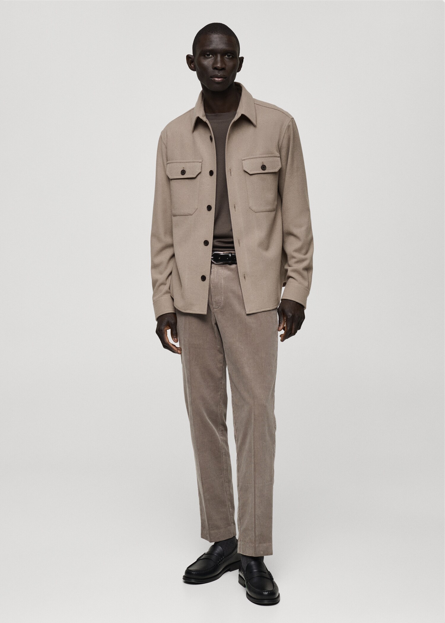 Wool-blend flannel overshirt - General plane