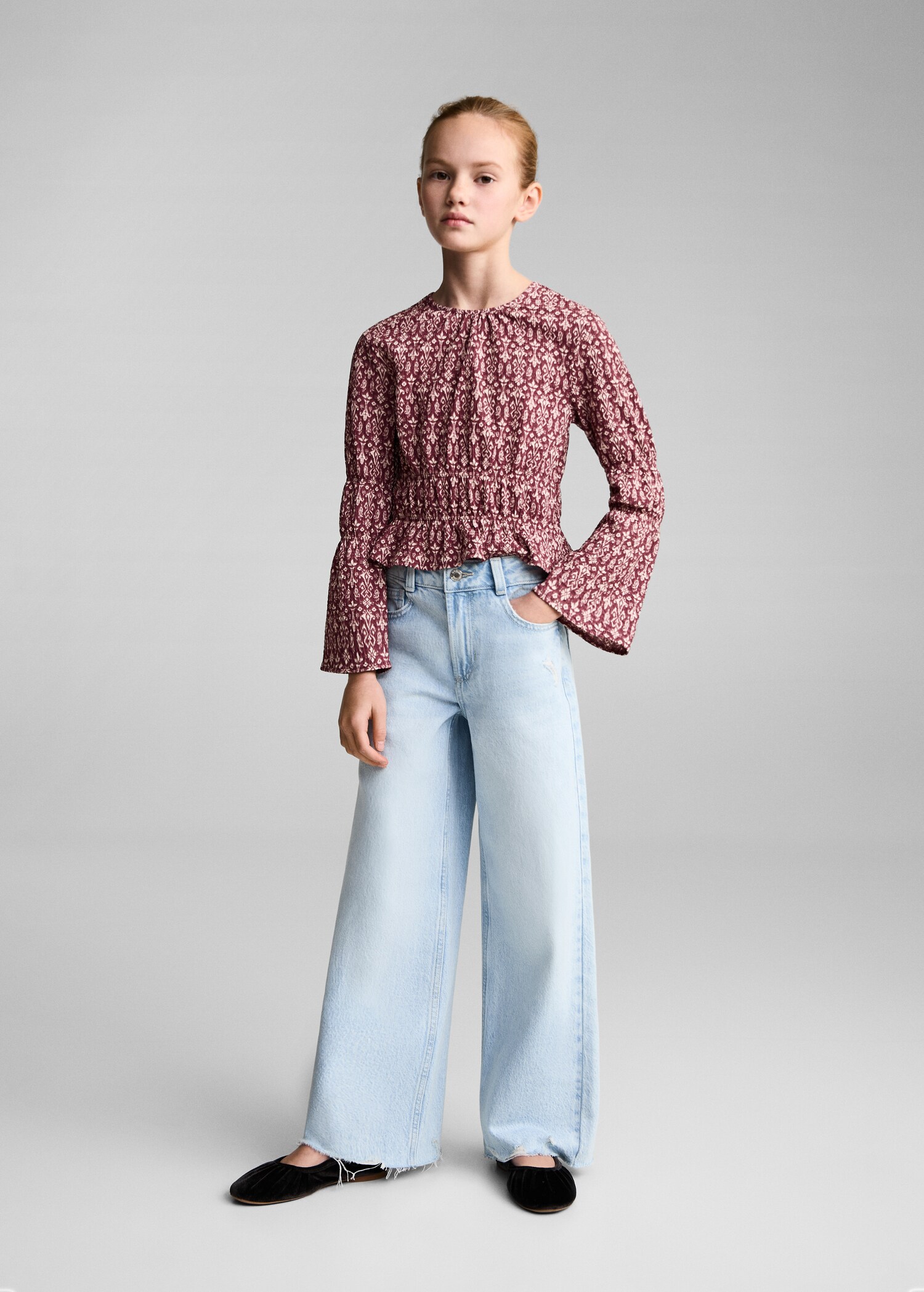 Ruched printed blouse - General plane