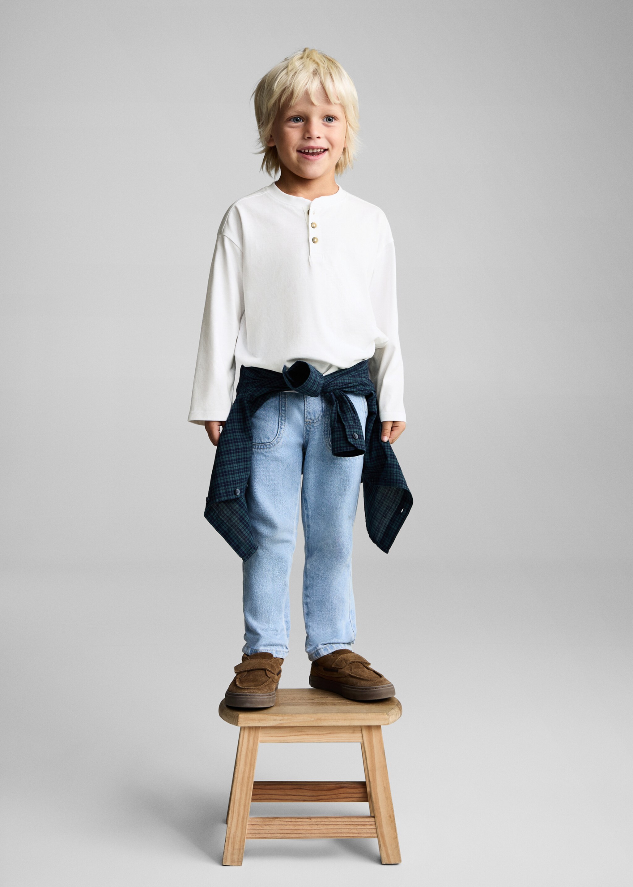 Samarreta cotó màniga llarga - Pla general, Blanc trencat. Ref: 87040648-00.