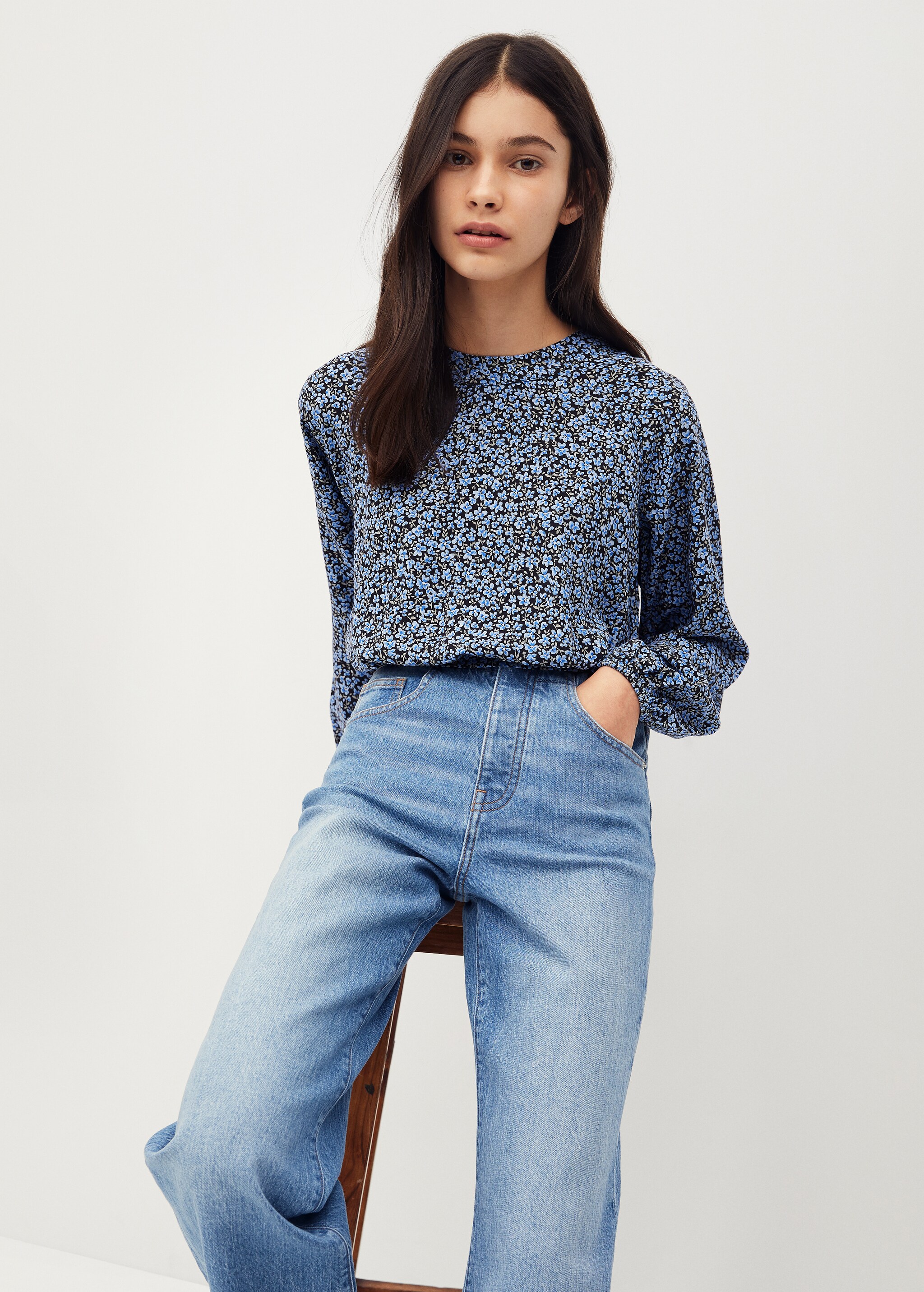 Bow printed blouse - General plane
