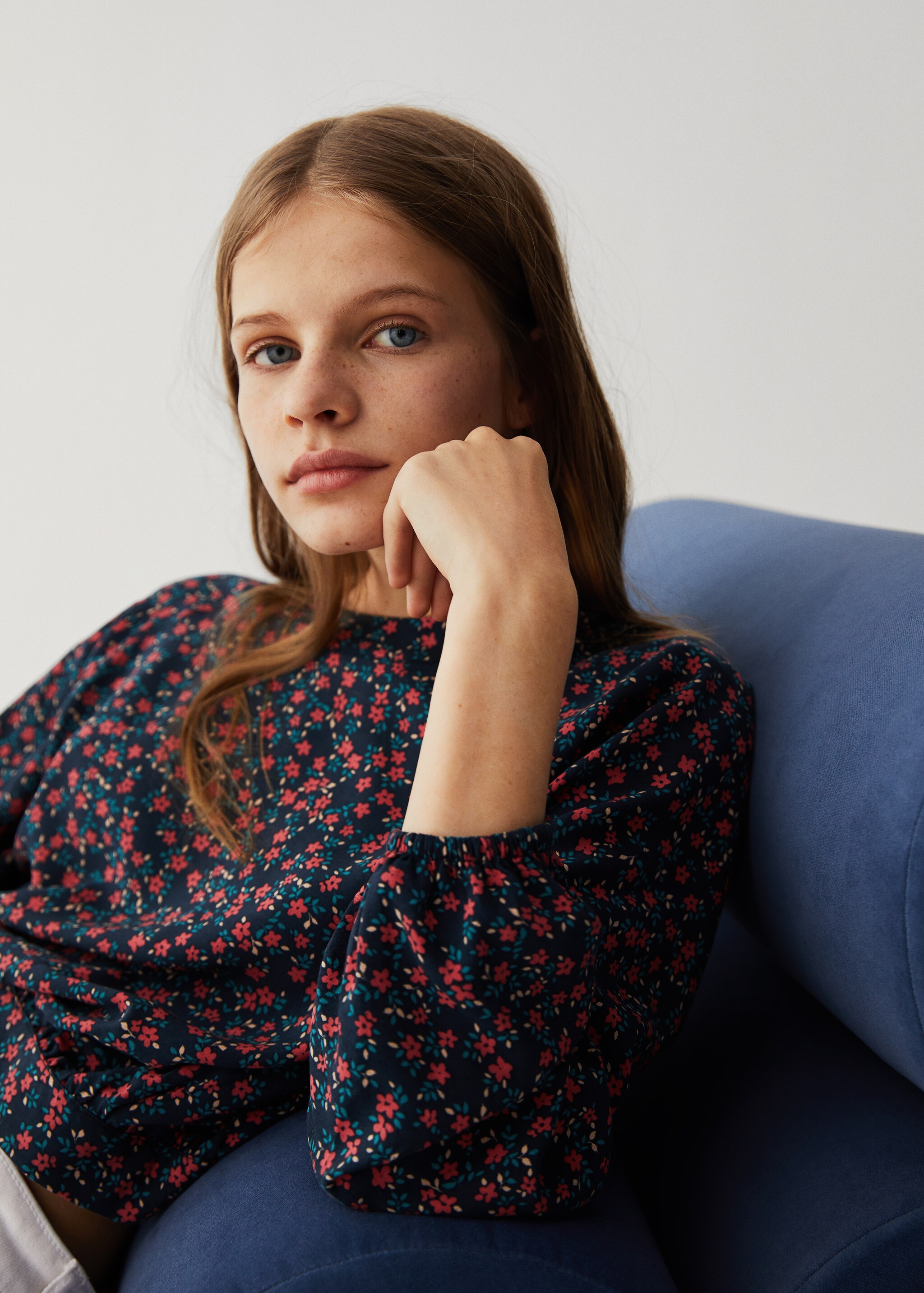 Bow printed blouse - General plane
