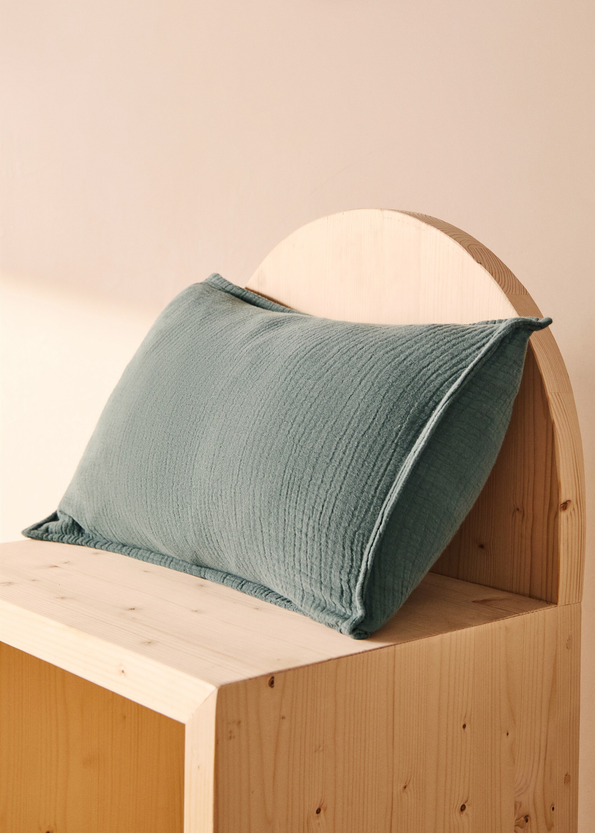 Dětský povlak na polštářek bavlněný šifon 30 x 40 cm - Celkový náhled, Růžový muškát. Ref: 87041524-00.