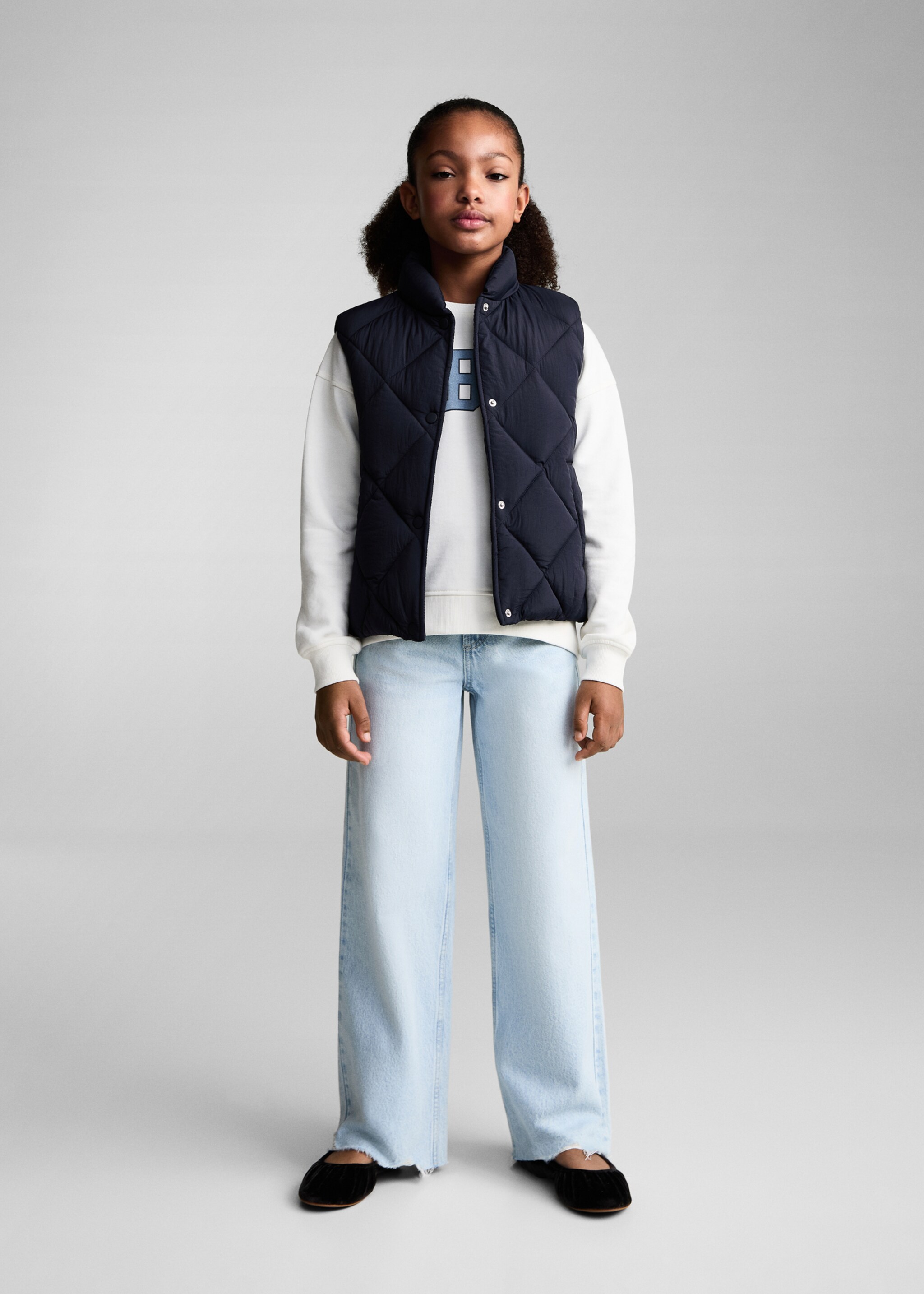 Ruitvormig doorgestikte bodywarmer - Overzichtstekening, Donkermarine. Ref: 87042891-00.