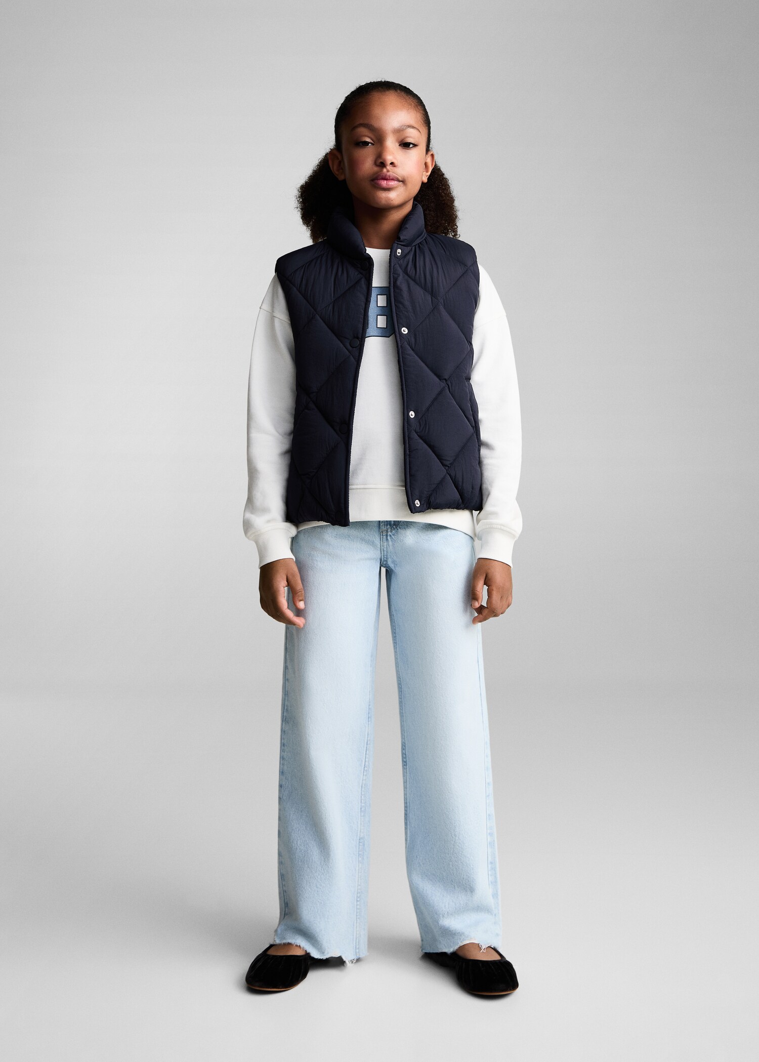 Ruitvormig doorgestikte bodywarmer - Overzichtstekening