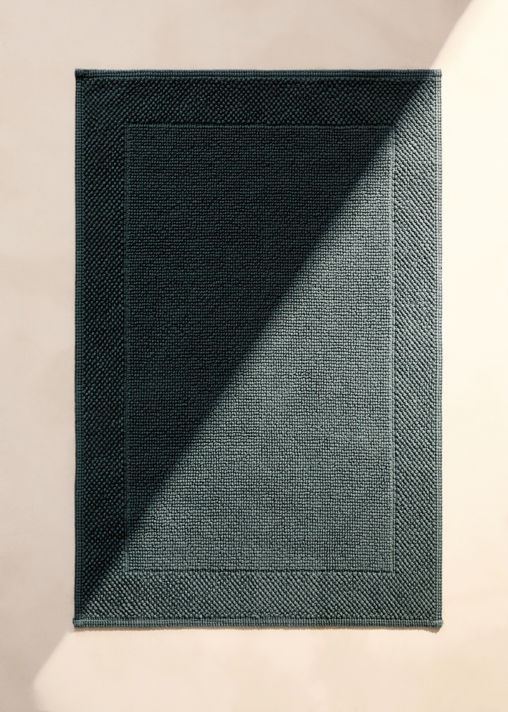 Χαλάκι μπάνιου με σχέδιο κορνίζας - Γενικό πλάνο, Γαλάζιο. Ref: 87043300-00.