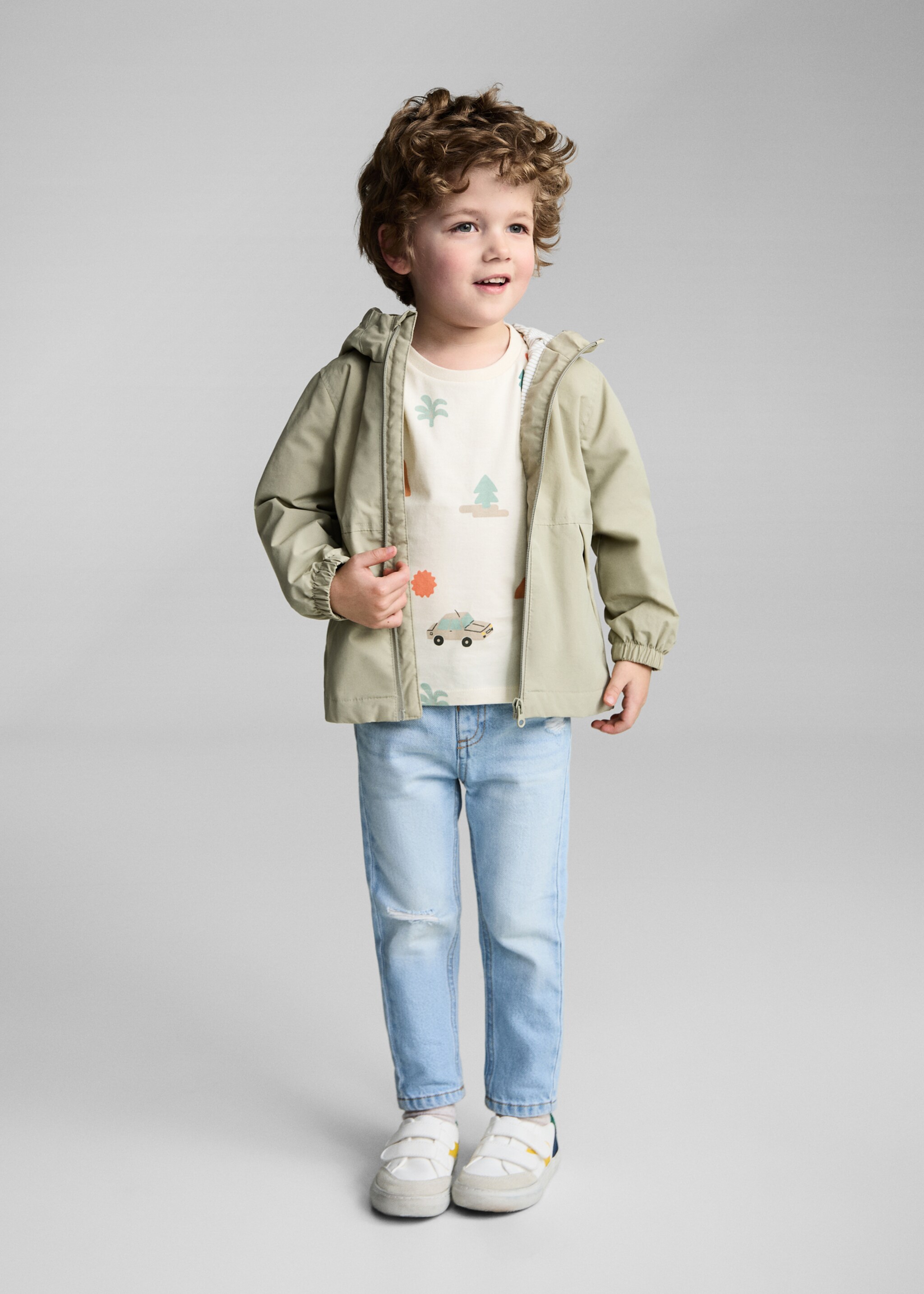 T-shirt manches longues imprimé - Plan général, Écru. Ref: 87043643-00.