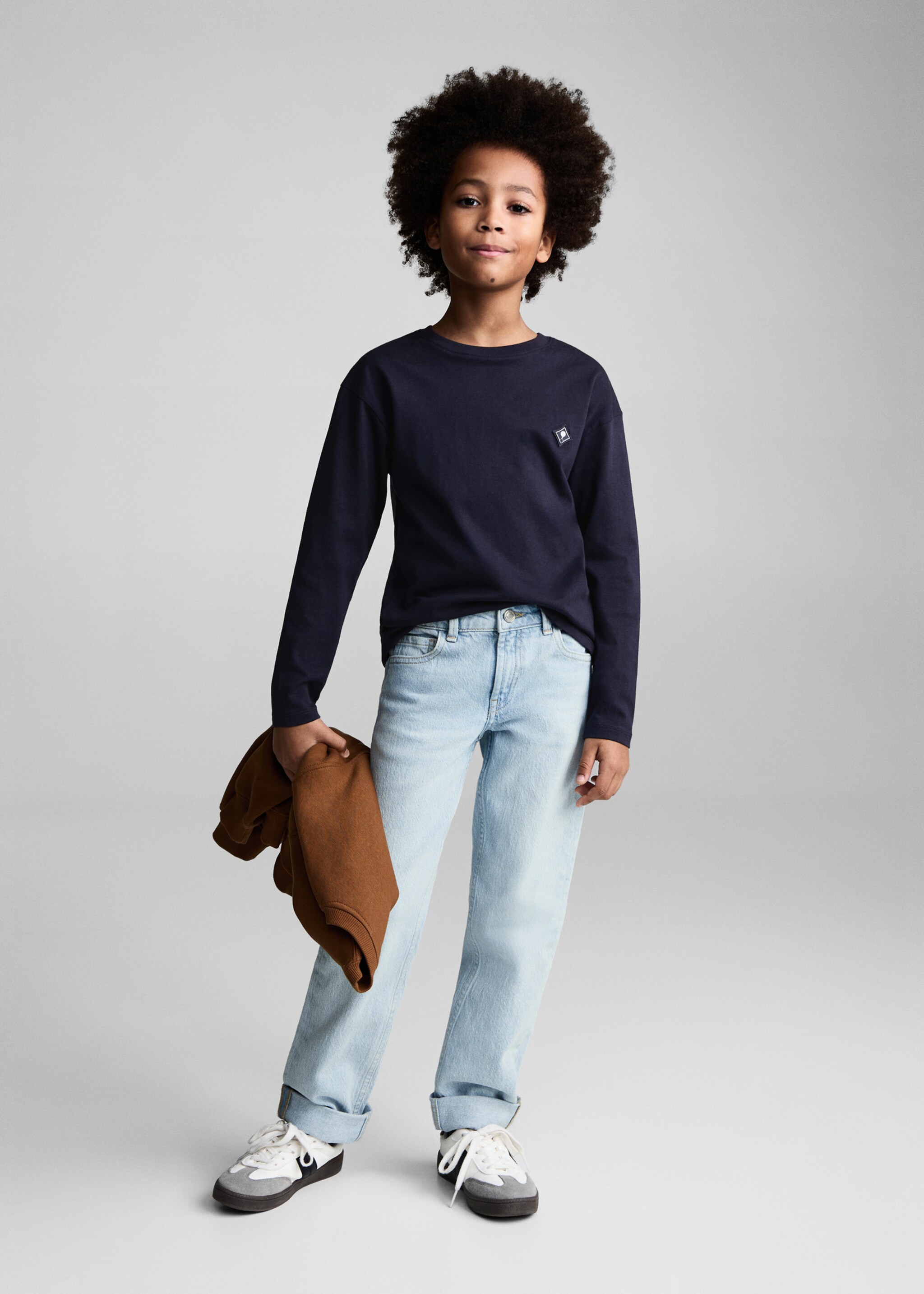 Μπλουζάκι βαμβακερό εμπριμέ - Γενικό πλάνο, Σκούρο Μπλε Μαρέν. Ref: 87043645-00.