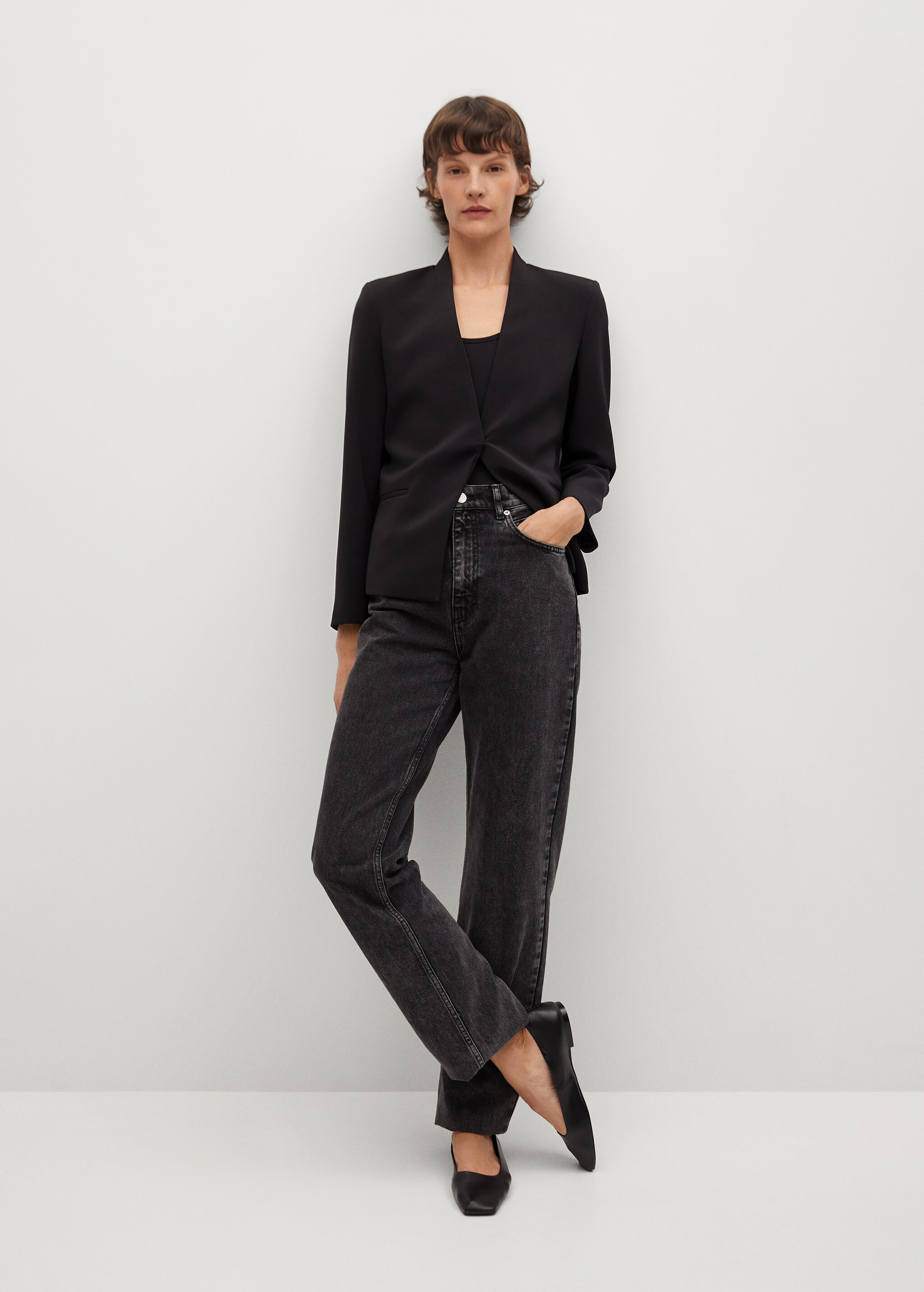 Taillierter Krepp-Blazer - Allgemeine Ansicht