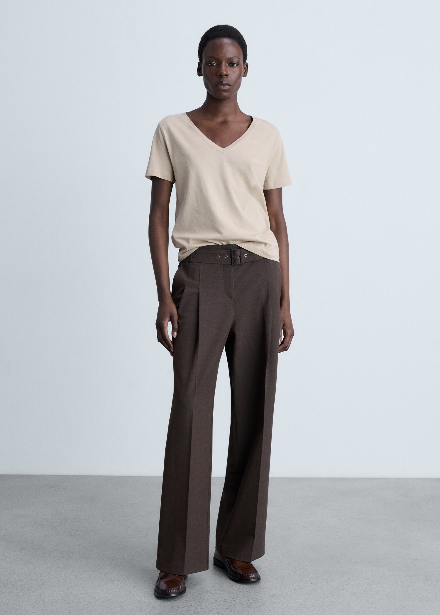 V-neck cotton T-shirt - General plane