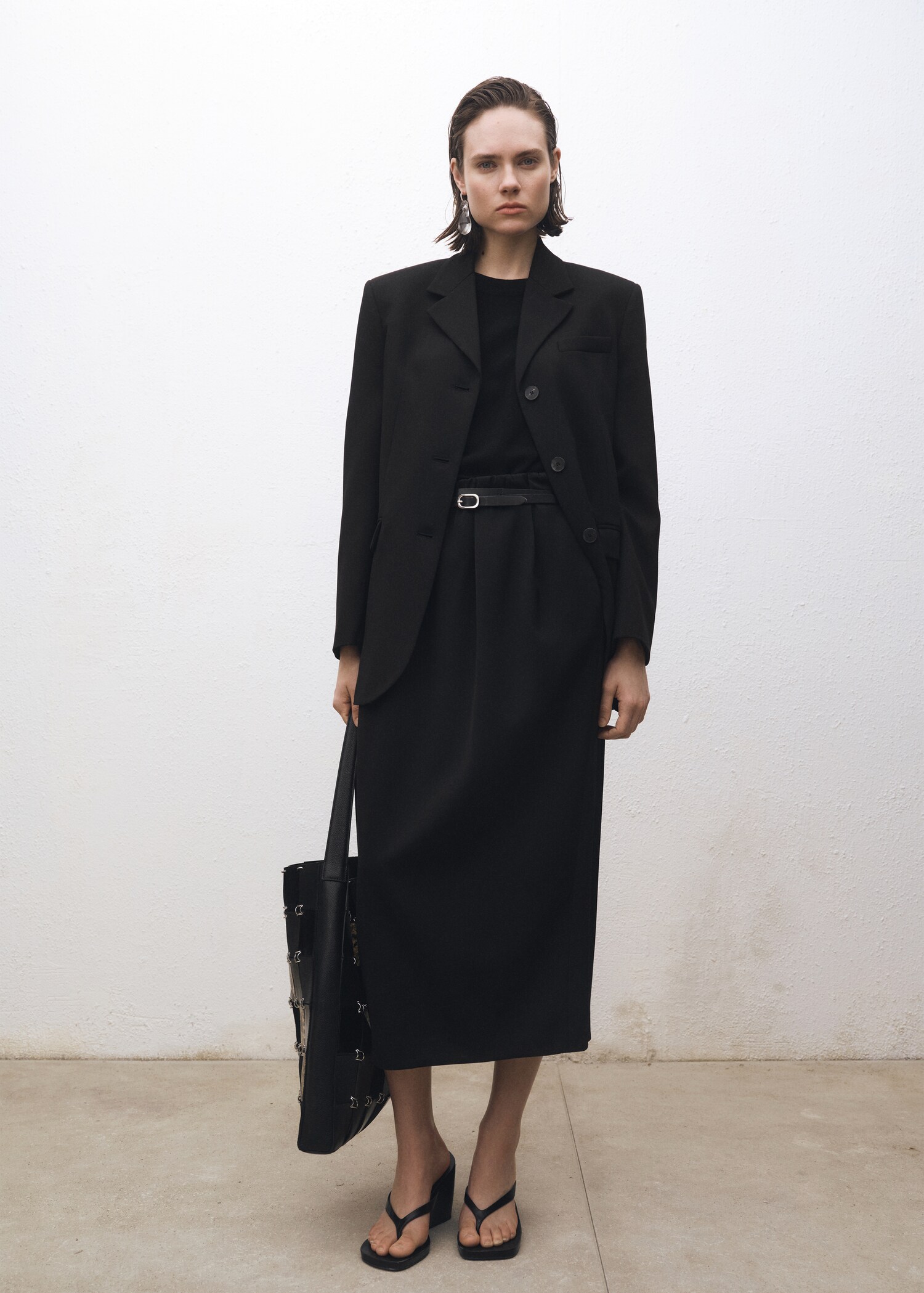 Short-sleeved wool-blend sweater - General plane