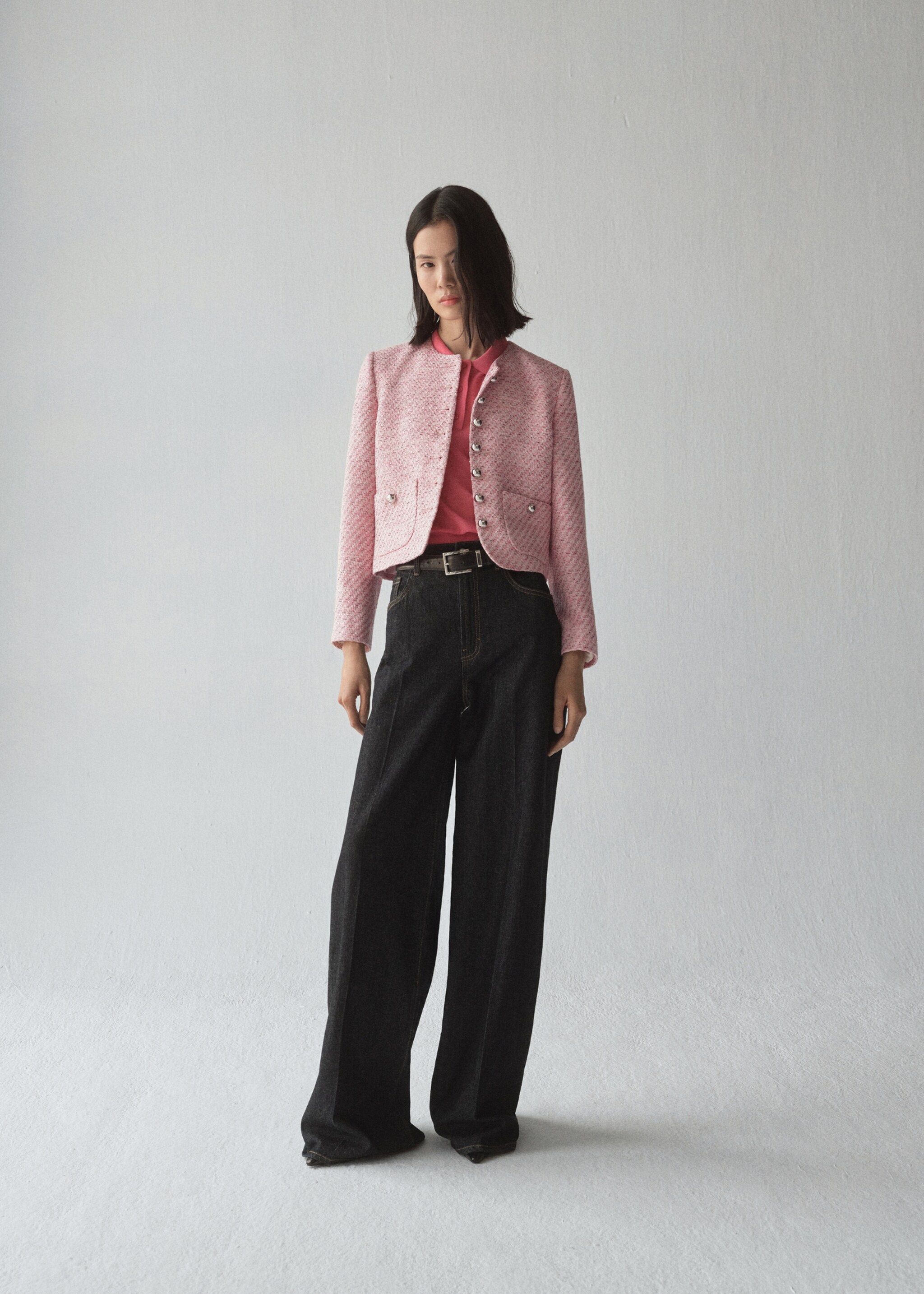 Fitted tweed jacket - General plane, Pink. Ref: 87044094-00.