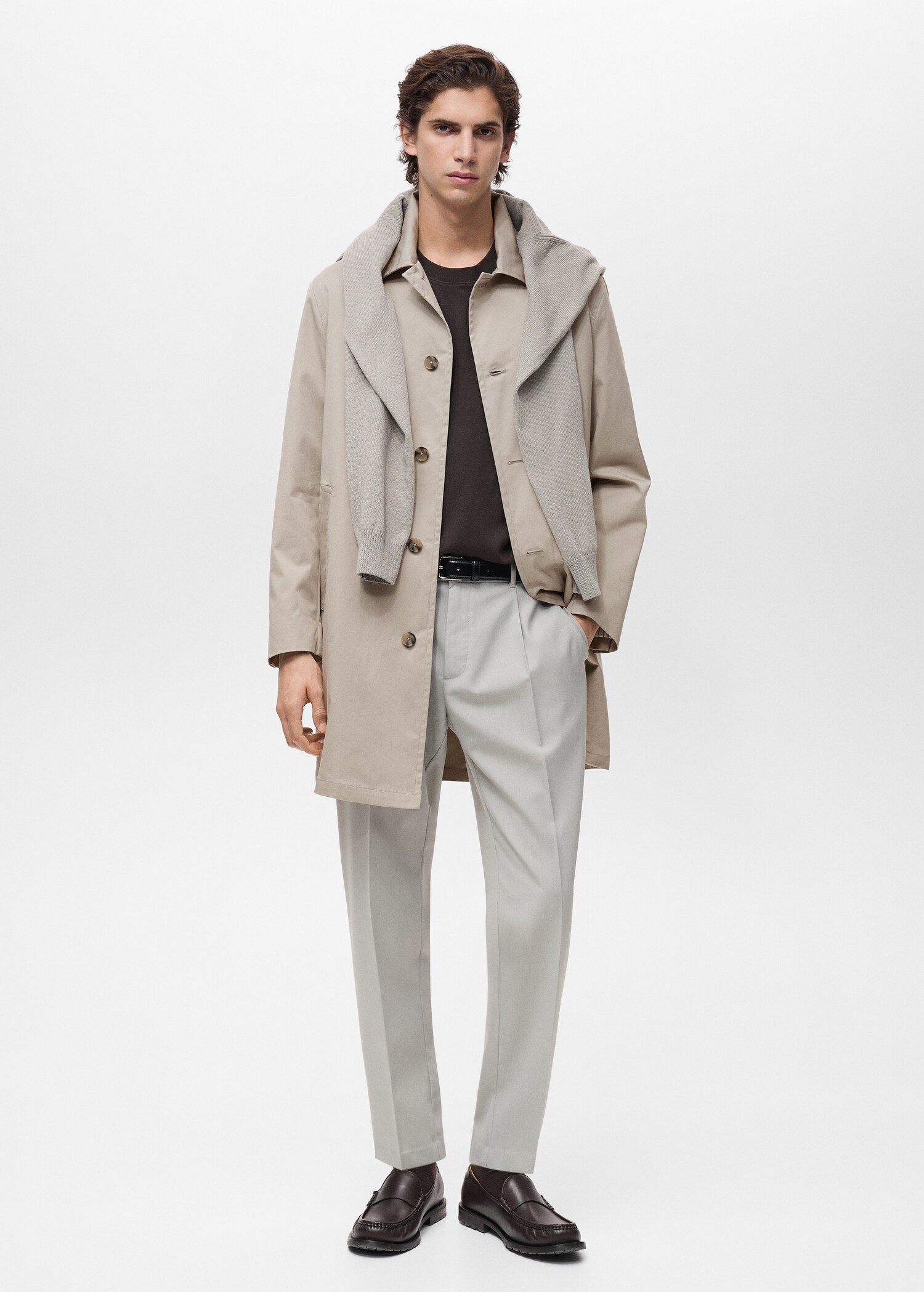 Wasserabweisender Trenchcoat aus Baumwolle - Allgemeine Ansicht