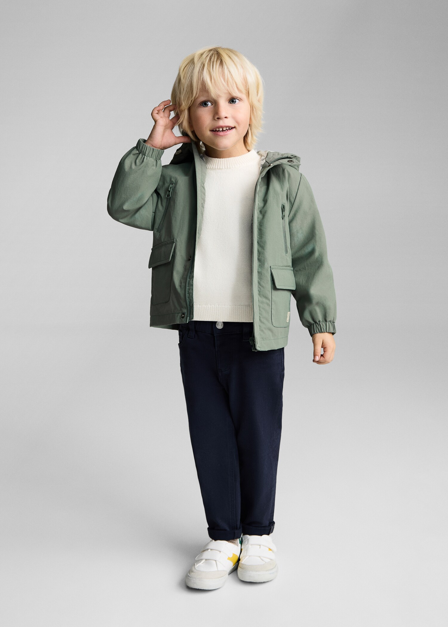 Quilted hooded parka - General plane