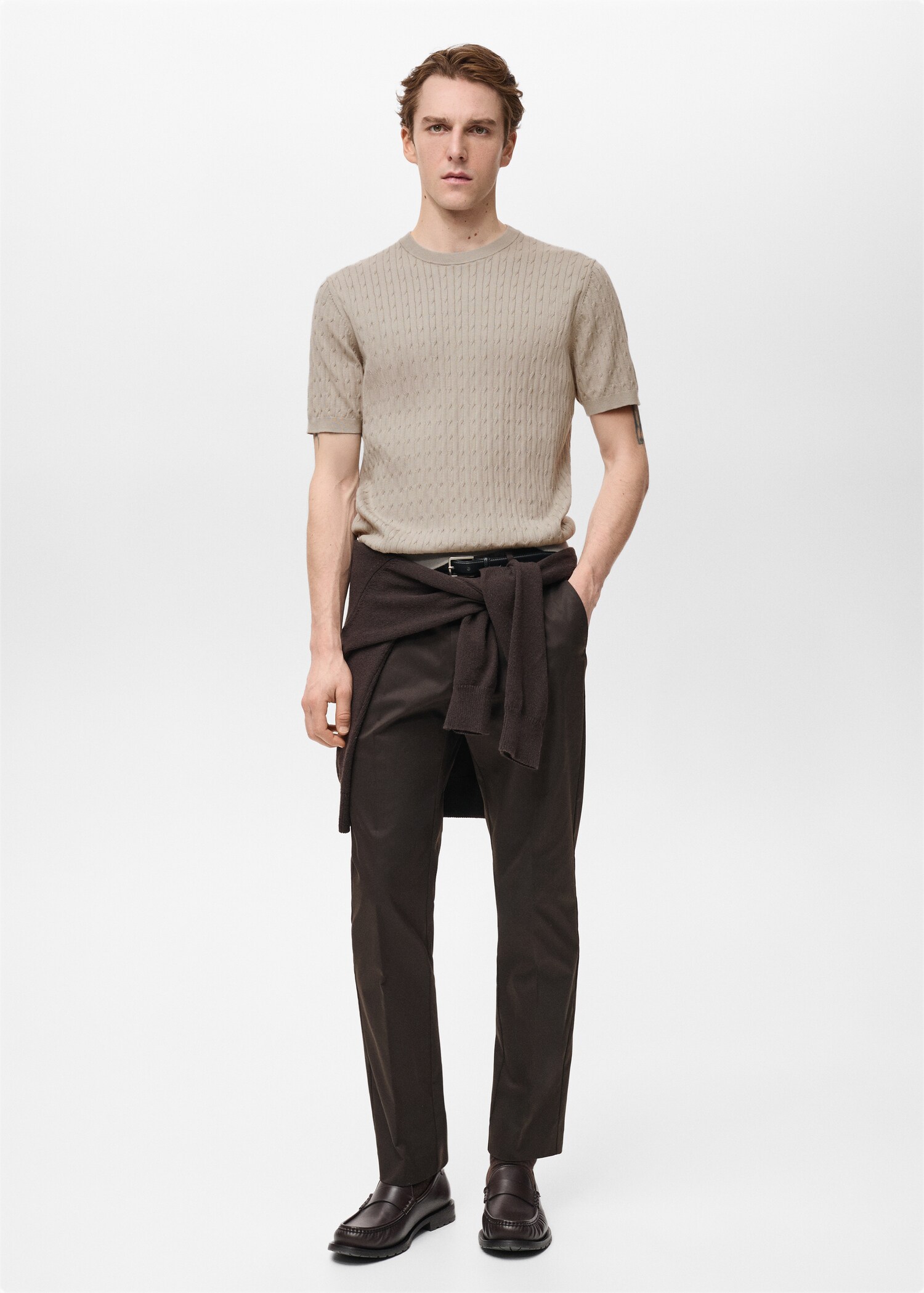 Braided fine-knit t-shirt - General plane