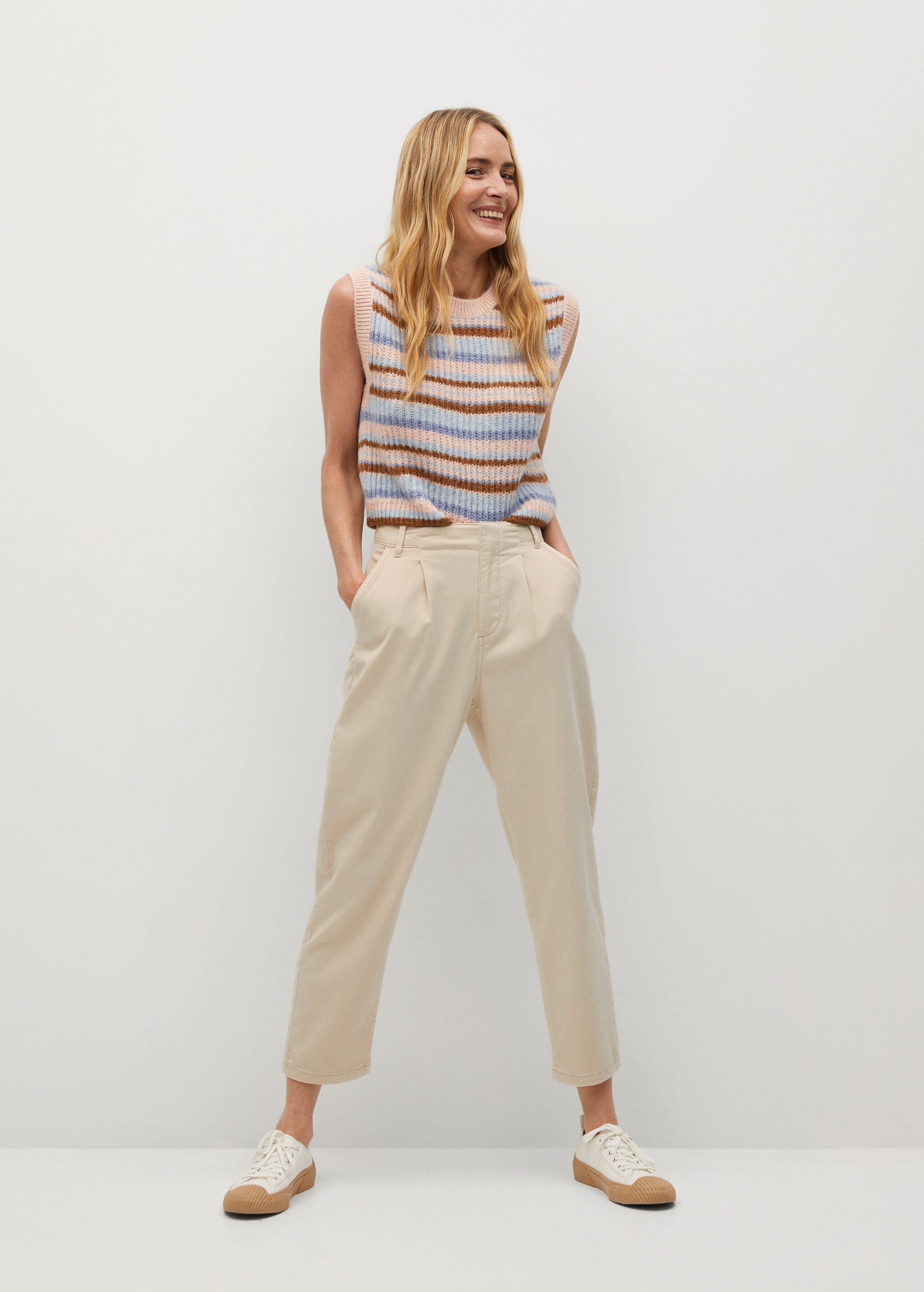 Pantalón pinzas algodón - Plano general