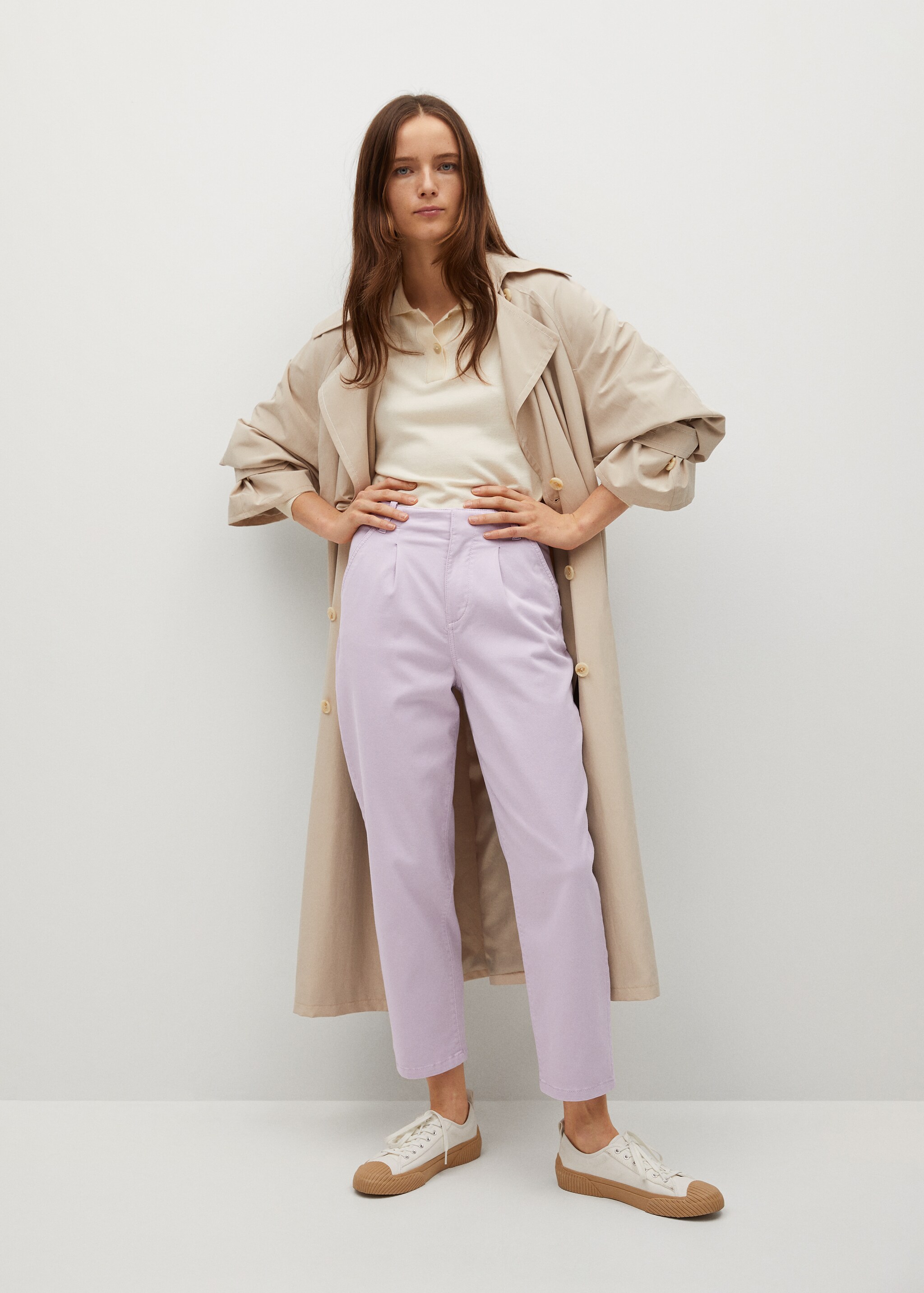 Pantalón pinzas algodón - Plano general
