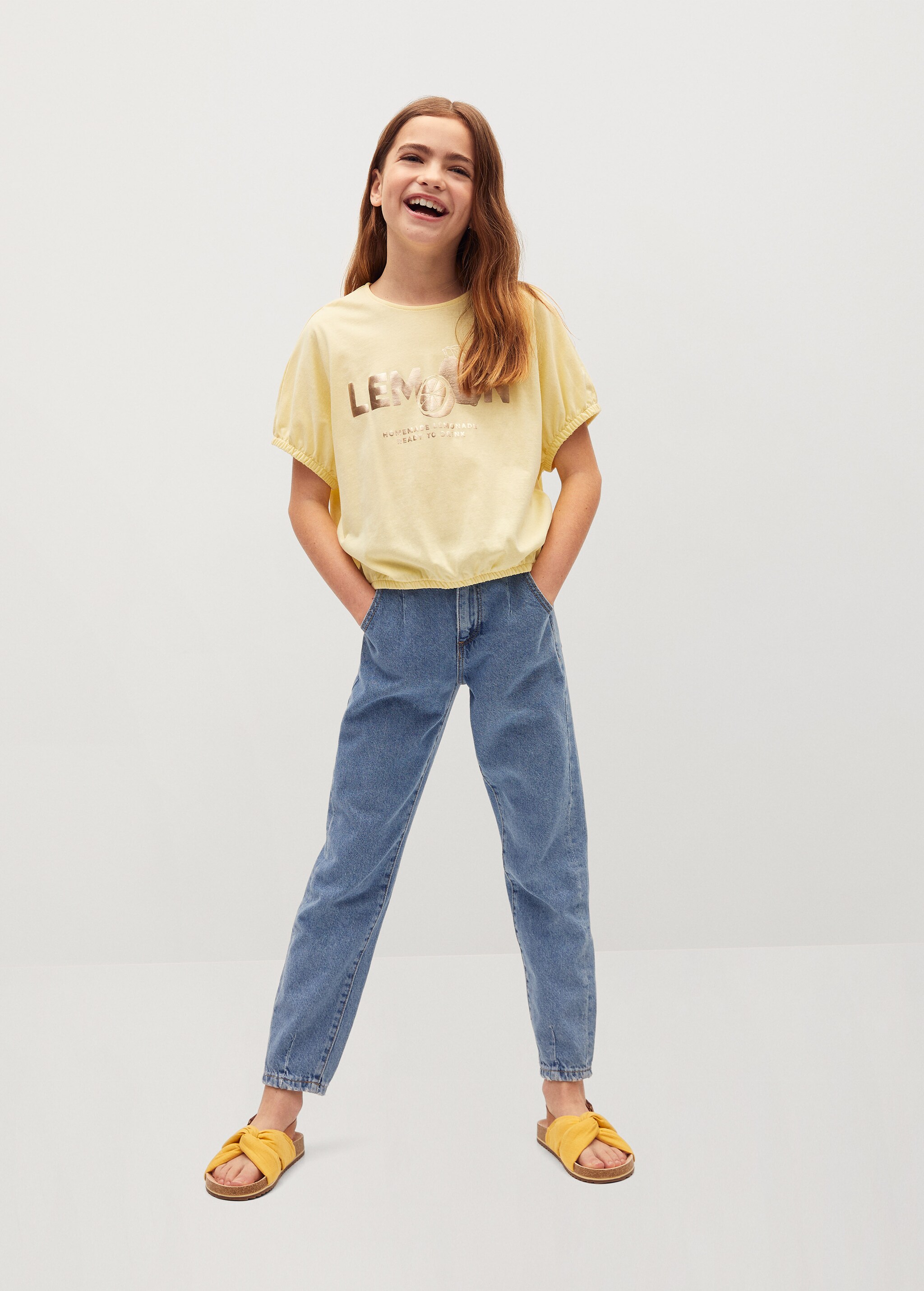 Camiseta crop estampado - Plano general