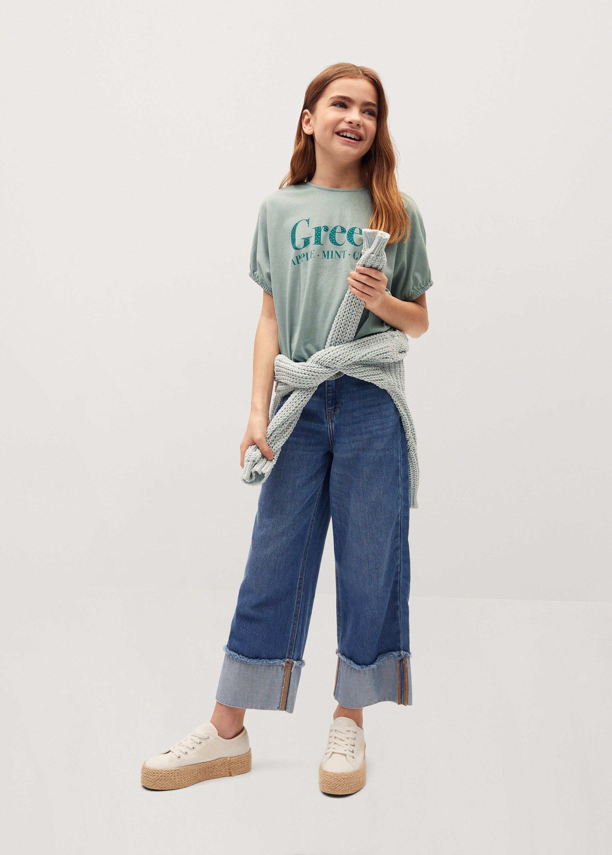 Camiseta crop estampado - Plano general
