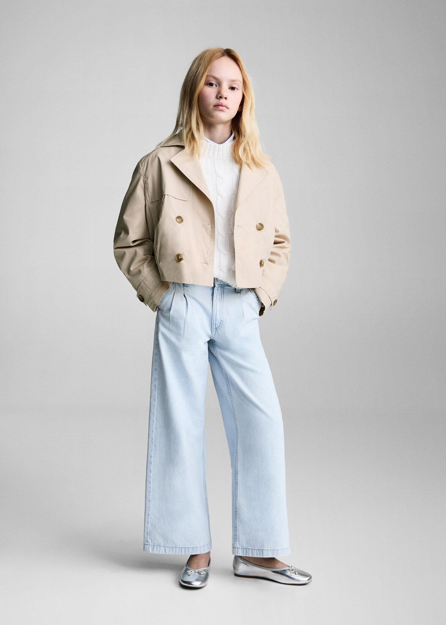 Double-breasted cropped jacket - General plane