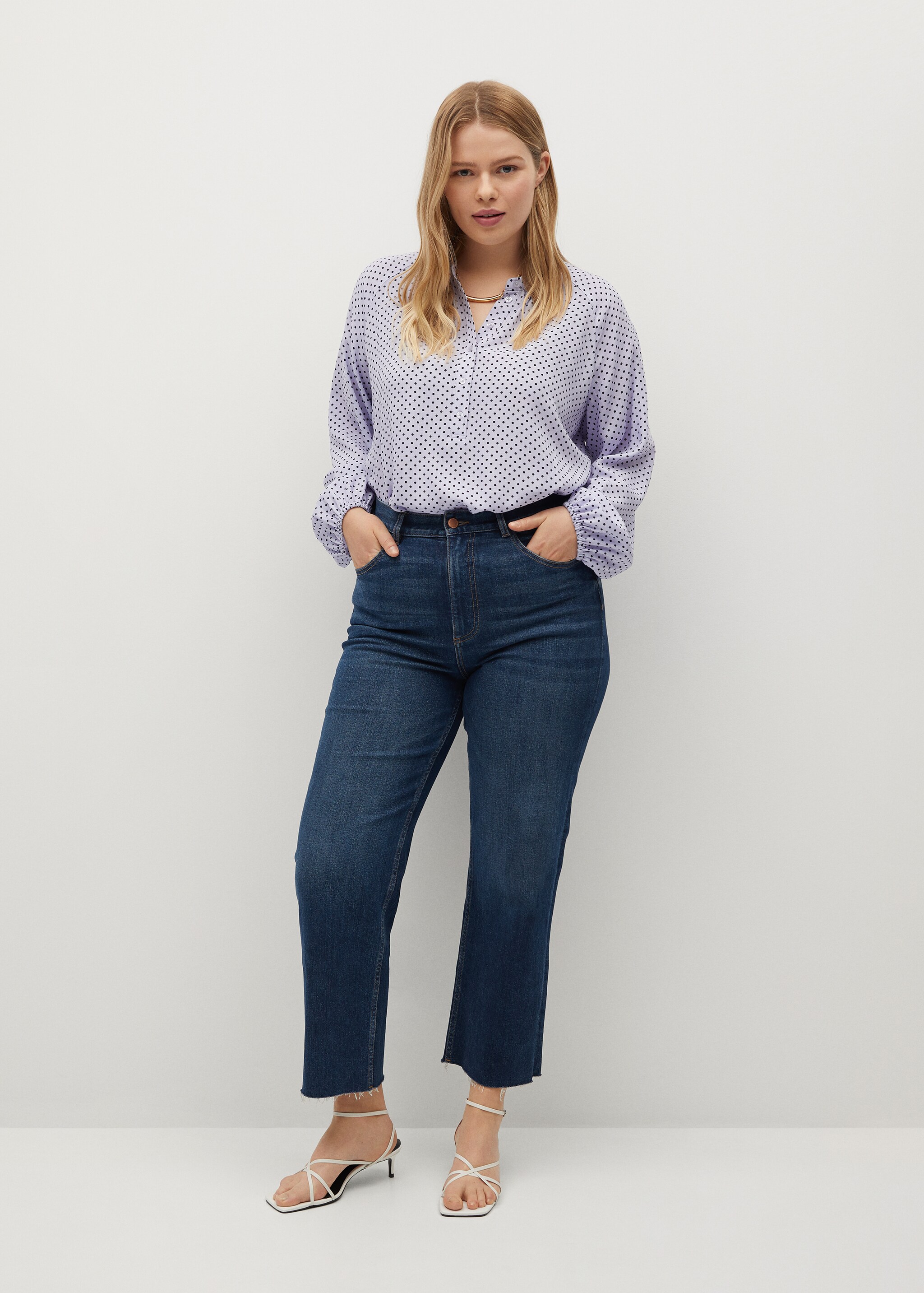Blusa fluida estampada - Plano general