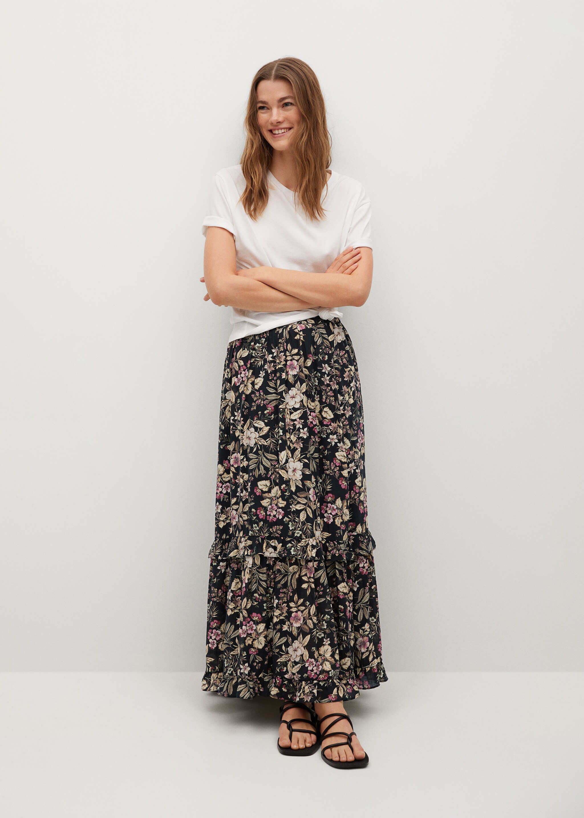 Falda estampada volantes - Plano general