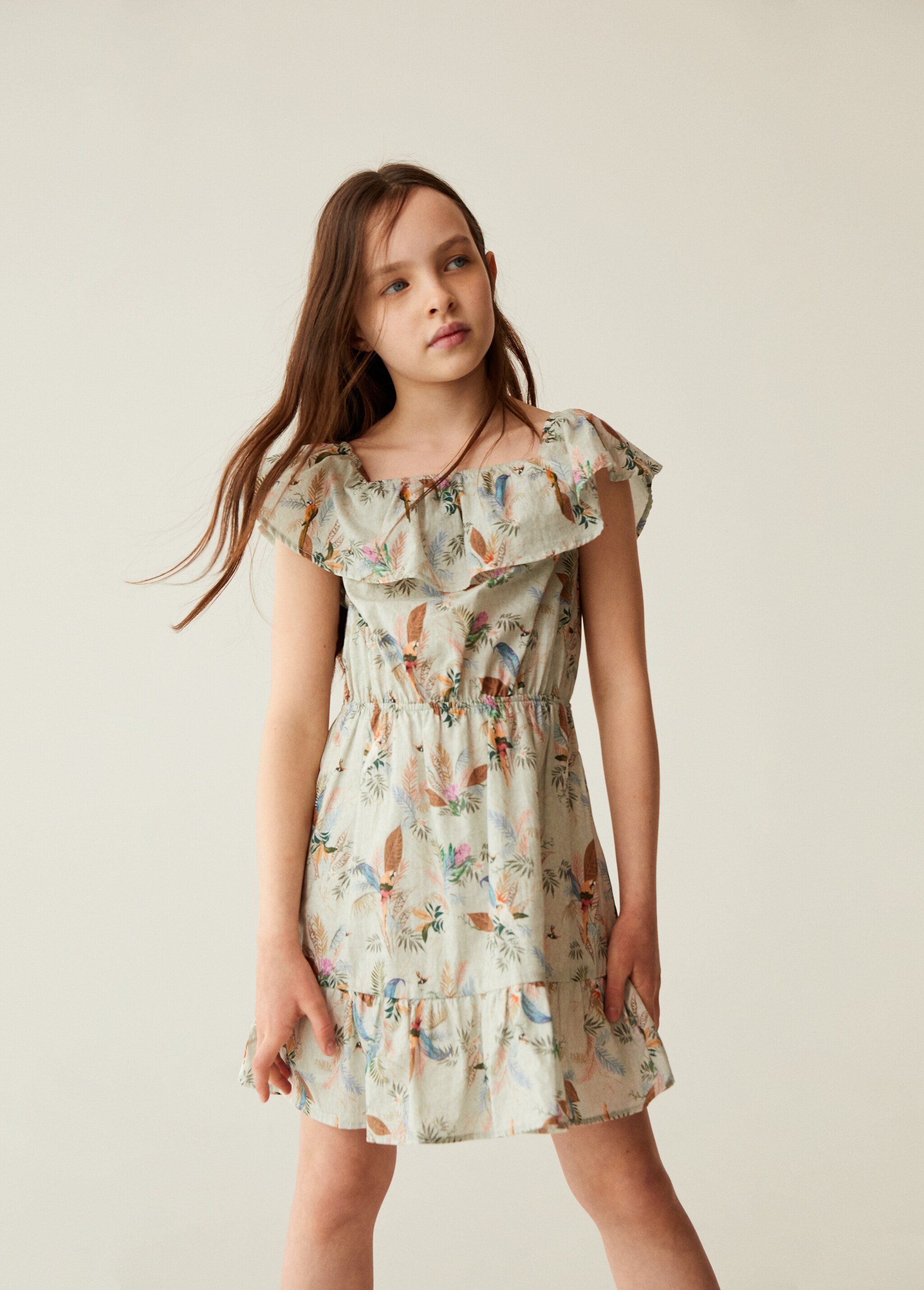 Vestido estampado tropical - Plano general