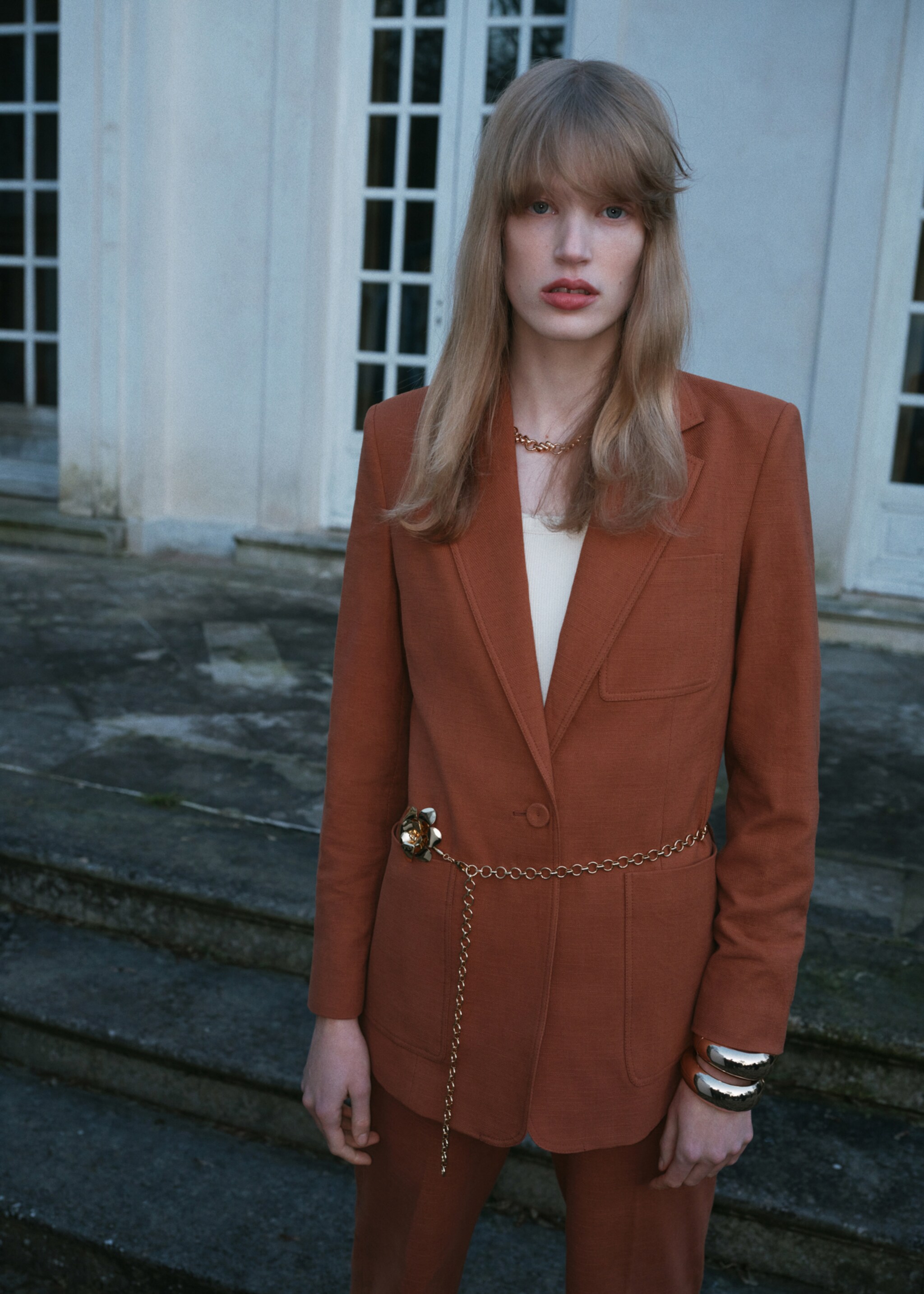 Ceinture métallique combinée décoration florale - Plan général, Or. Ref: 87045762-00.