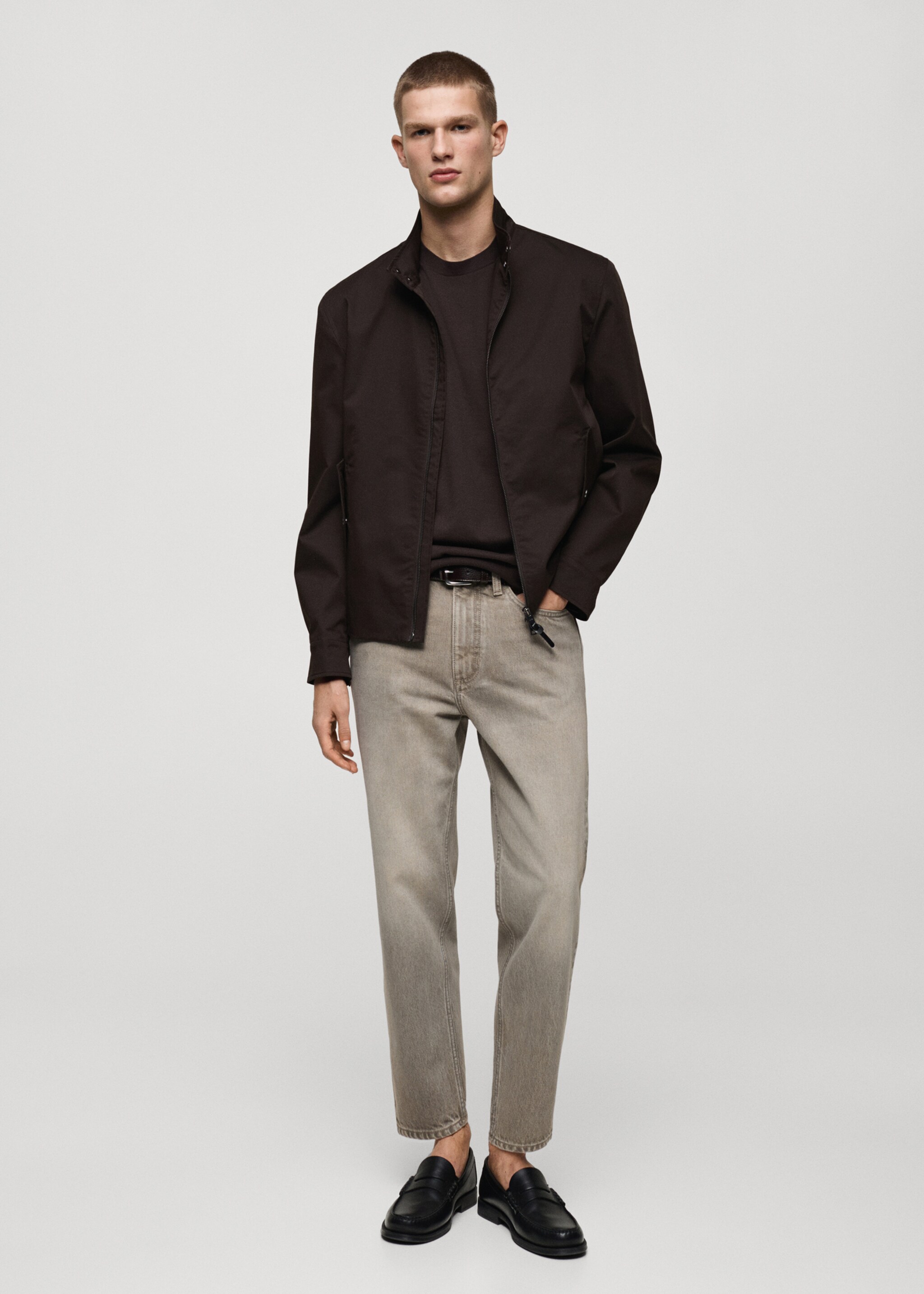 Cropped carrot-fit jeans - General plane, Denim Grey. Ref: 87045922-00.