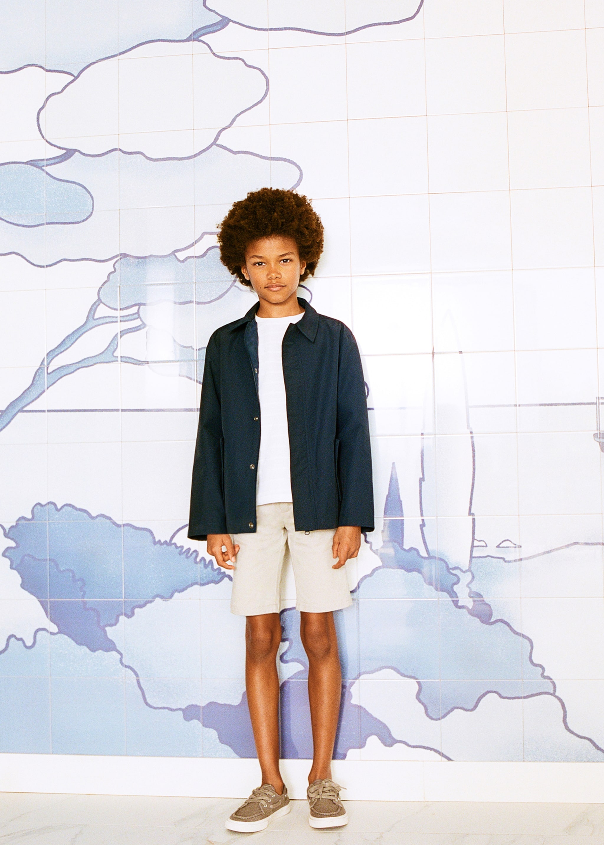 Parka coton - Plan général, Bleu marine foncé. Ref: 87045941-00.