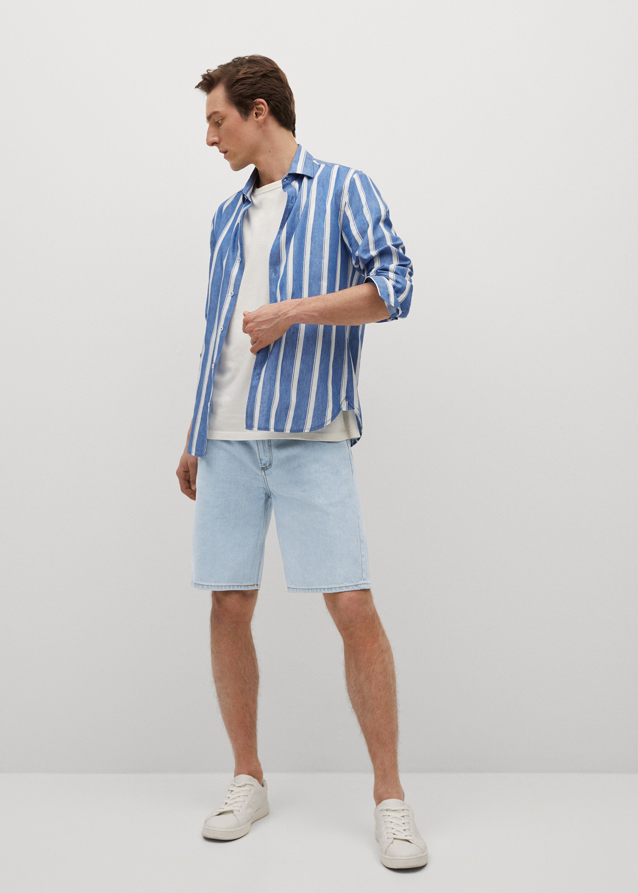 Bermudas denim relaxed lavado claro - Plano general