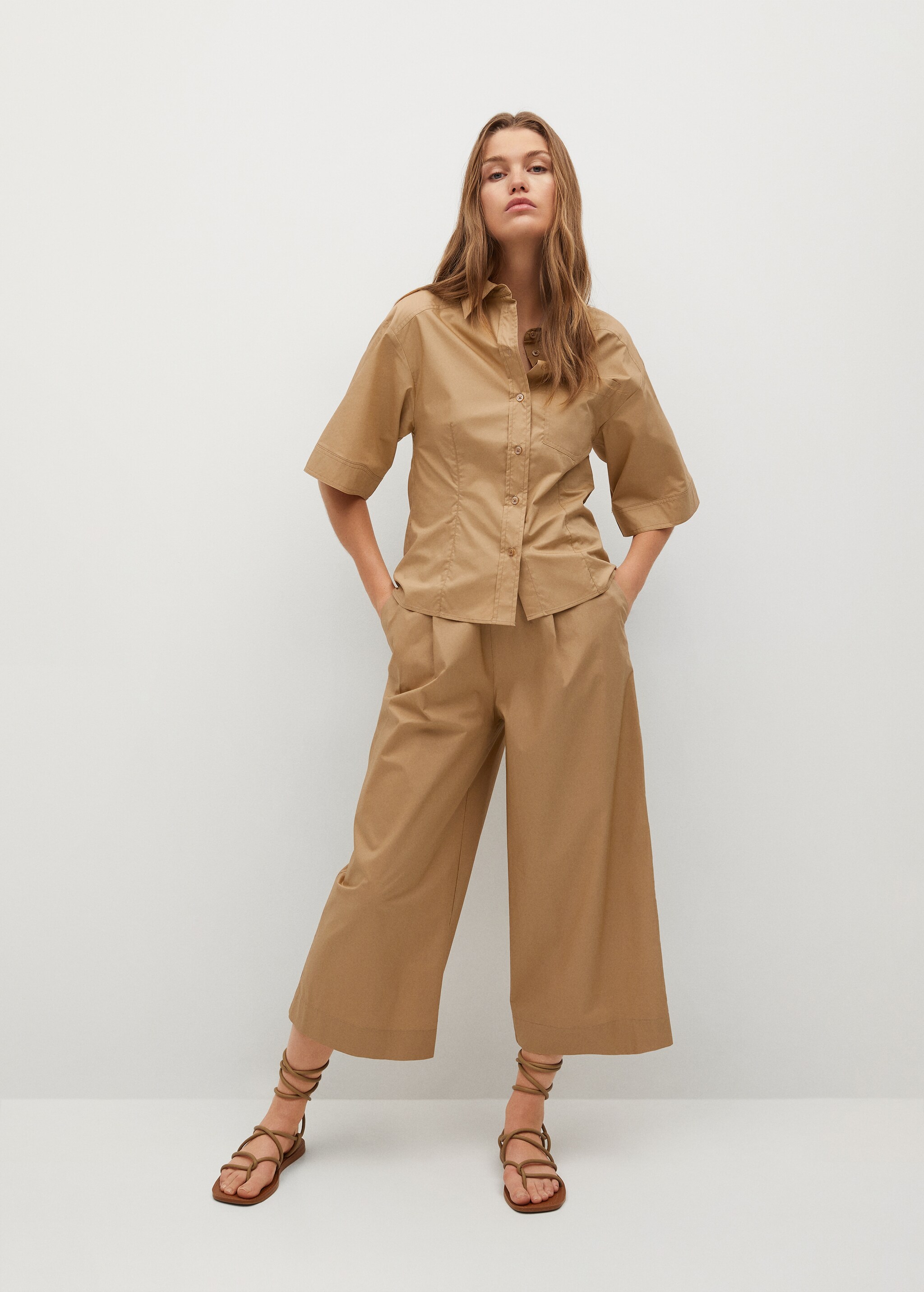 Flared sleeve cotton T-shirt - General plane