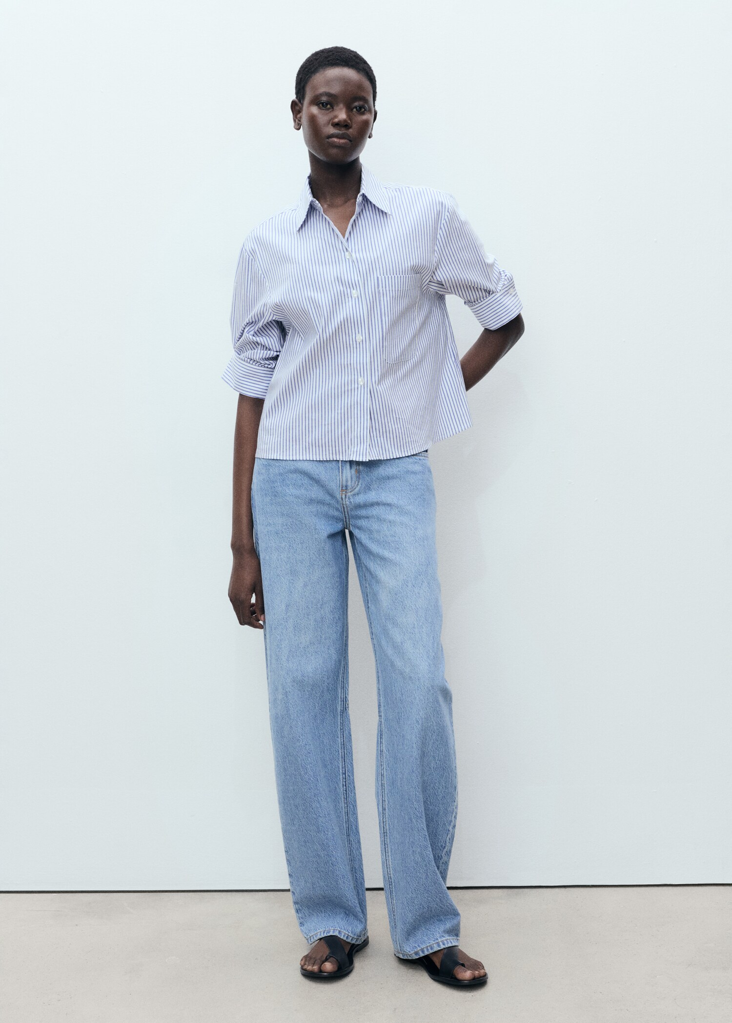 Striped multi-position sleeve shirt - General plane