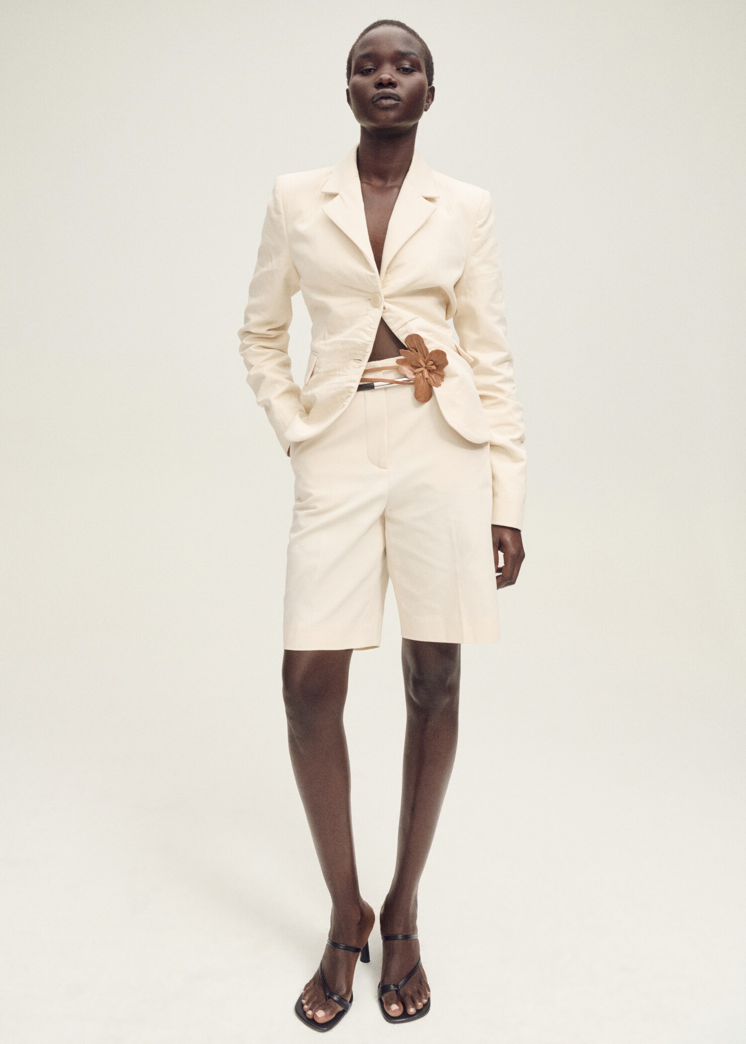 Linen-blend suit bermuda shorts - General plane