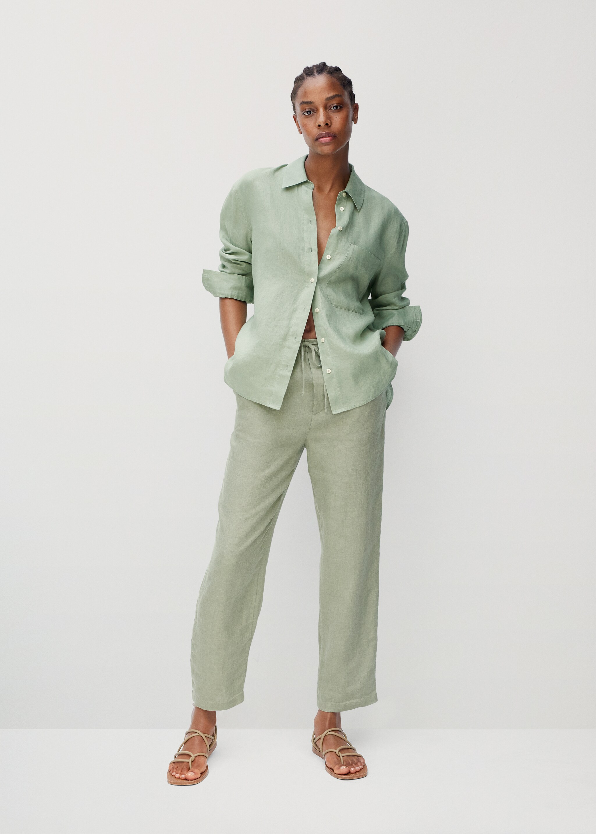 Pantalón 100% lino - Plano general