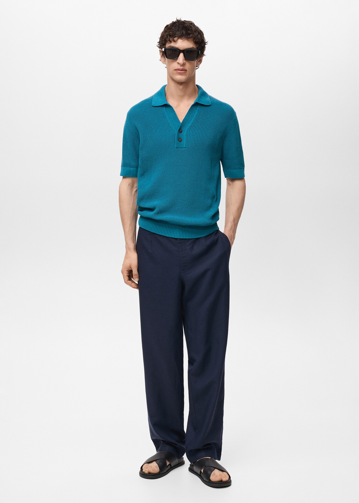 Pearl-knit polo shirt - General plane