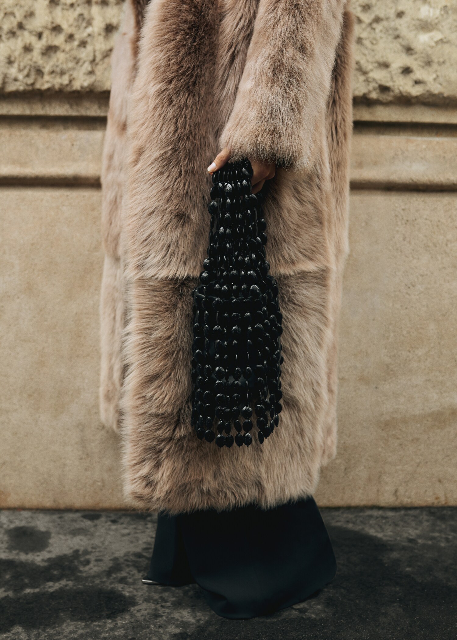 Τσάντα χεριού δερμάτινη χάντρες - Γενικό πλάνο