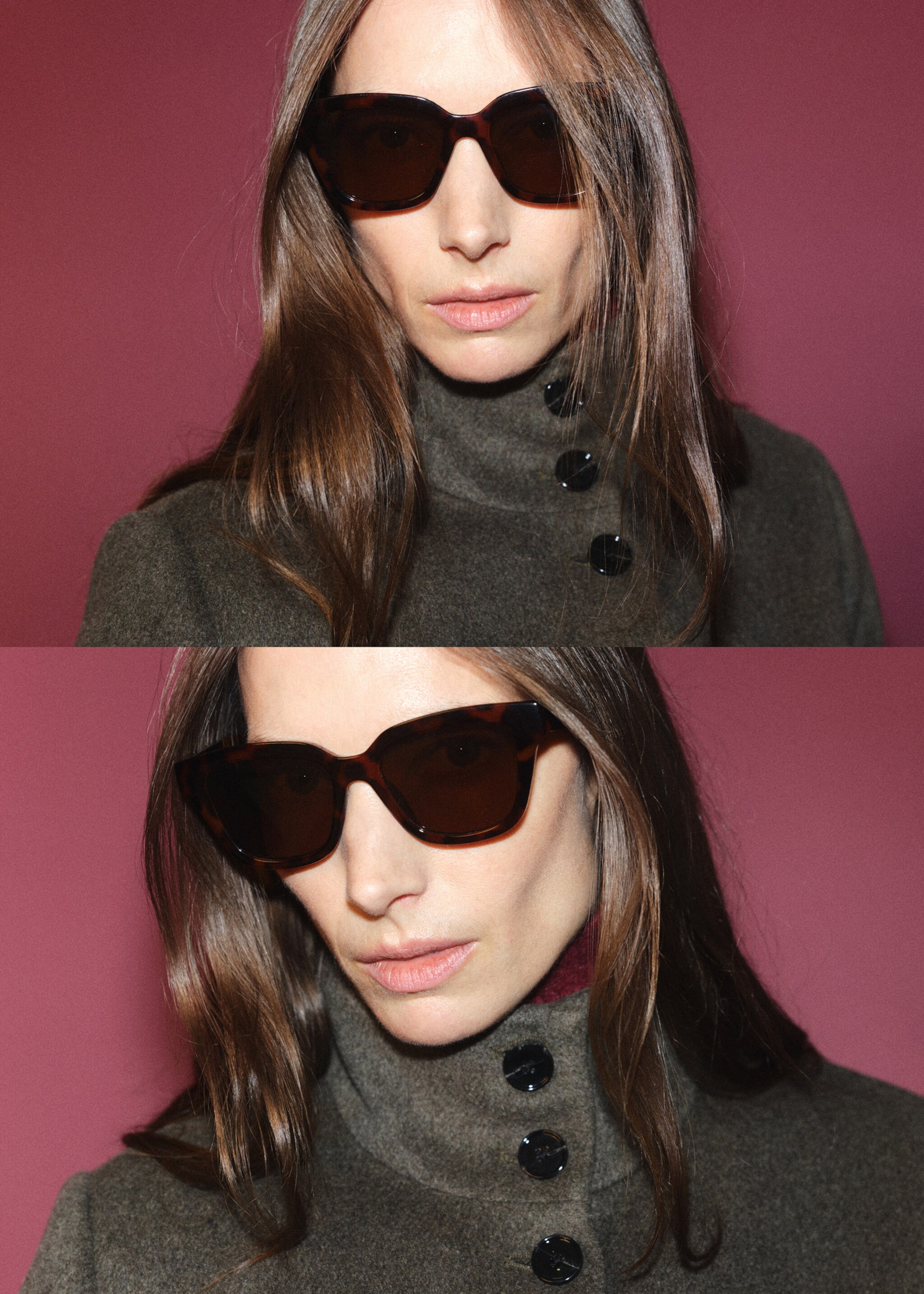 Resin frame sunglasses - General plane, Chocolate. Ref: 87050231-00.