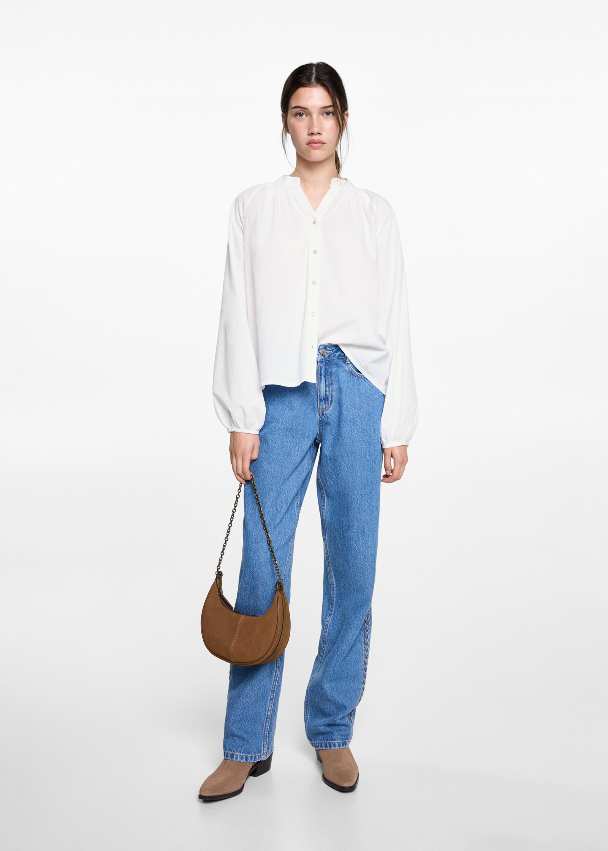 Puffed sleeves shirt - General plane, Off White. Ref: 87050259-00.