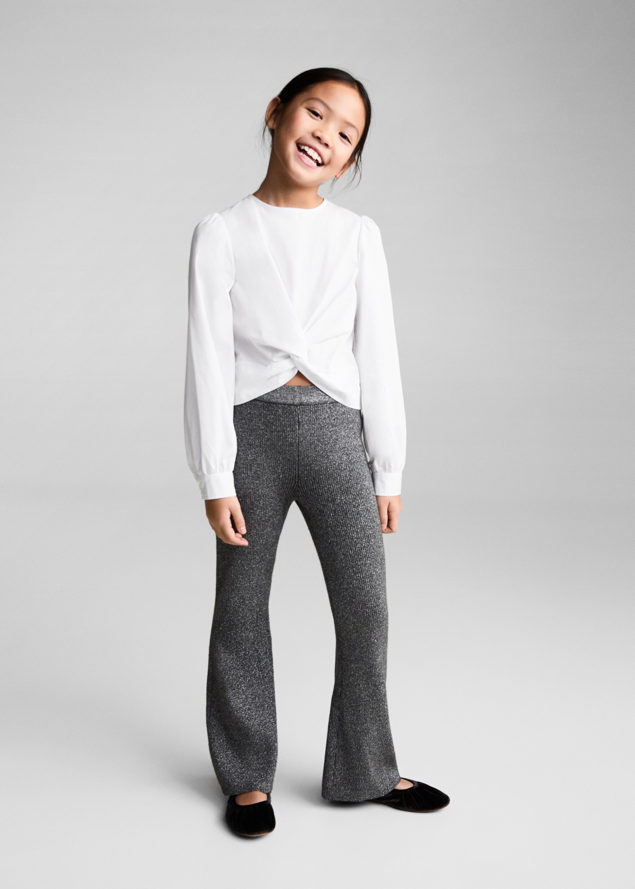 Knotted-hem cotton blouse - General plane, White. Ref: 87050327-00.