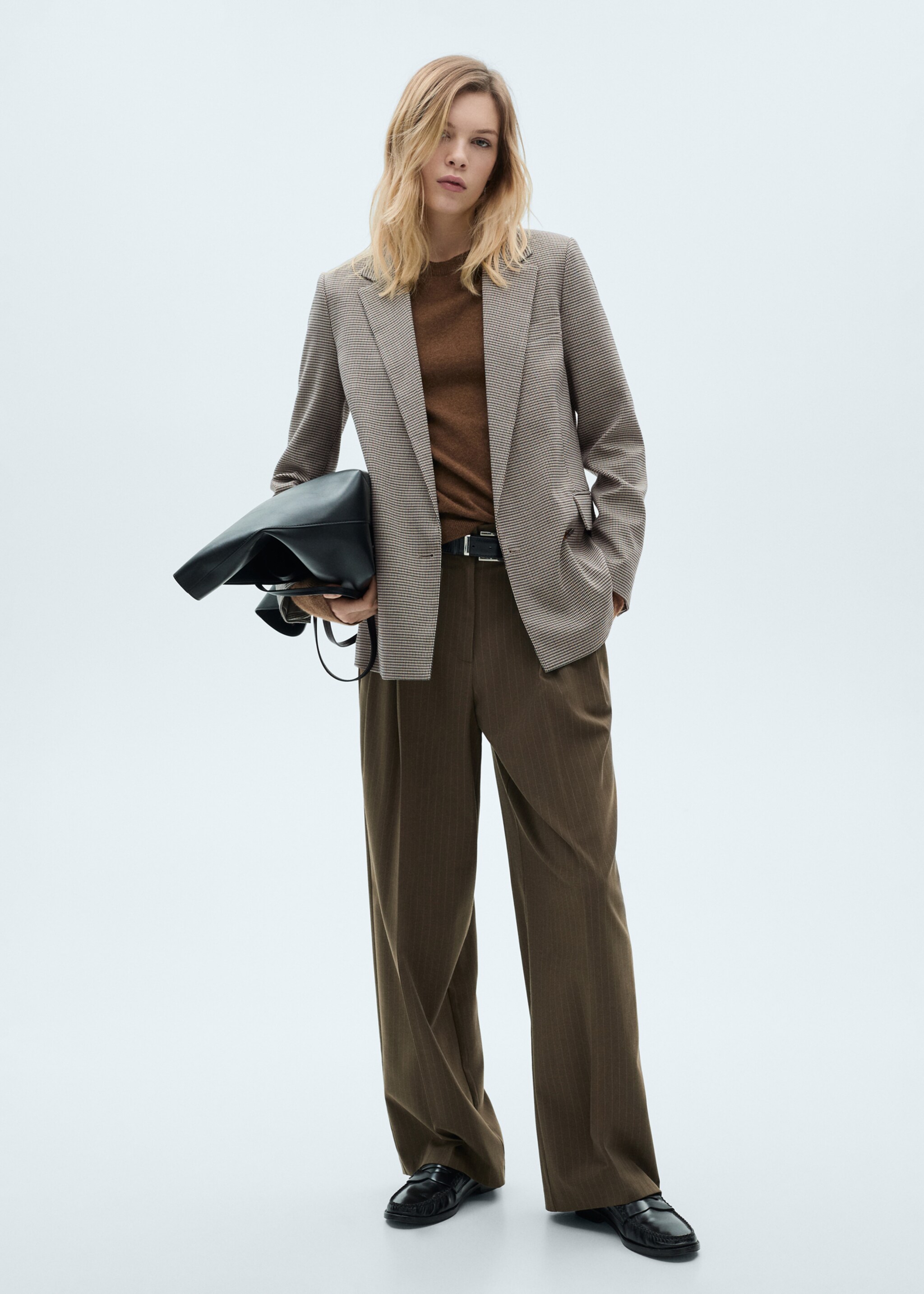 Double-breasted jacket - General plane, Brown. Ref: 87050355-00.